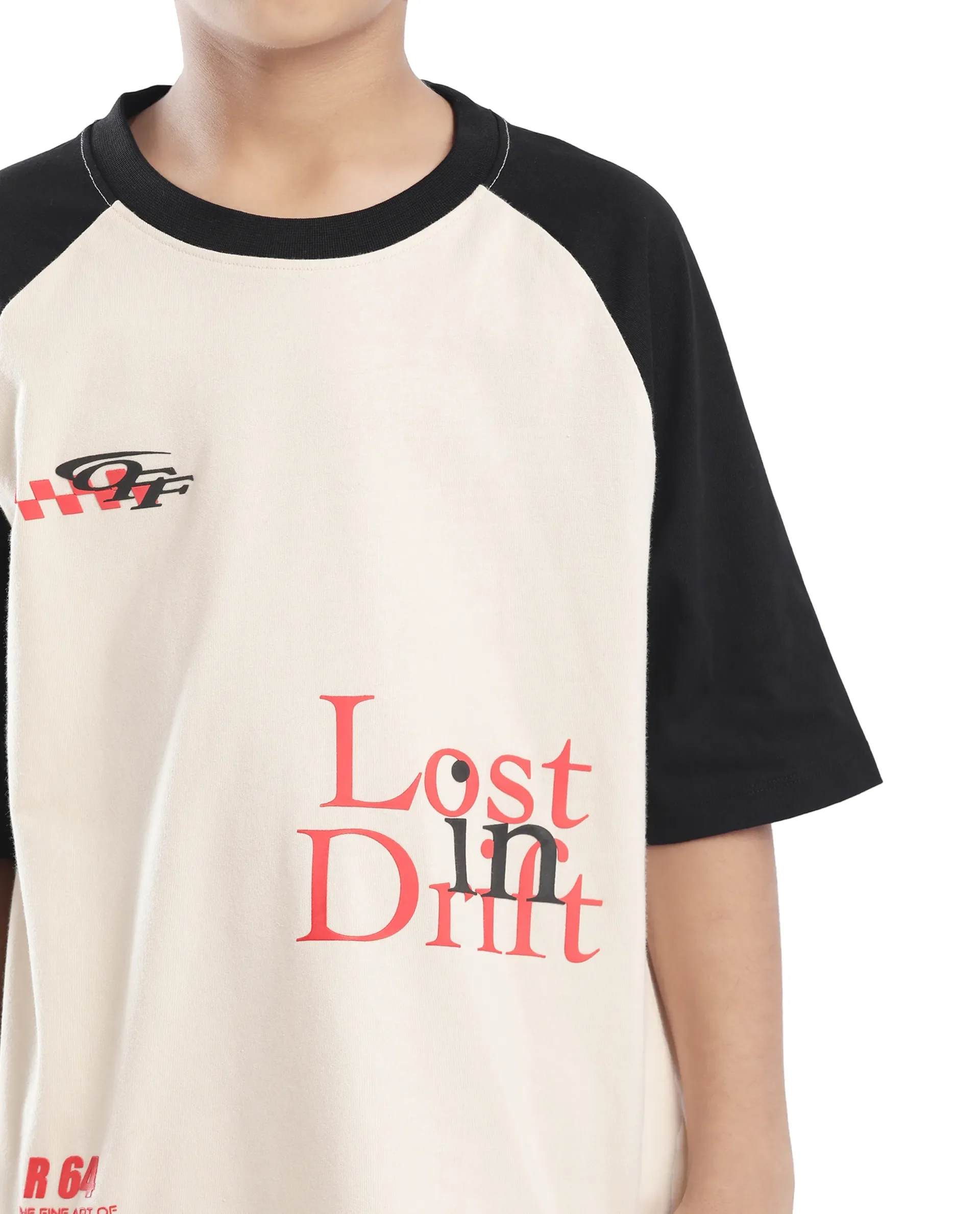 Rare Ones Kids Reva-K Light Beige Printed Slip-On Oversized Fit T-Shirt - Image 5