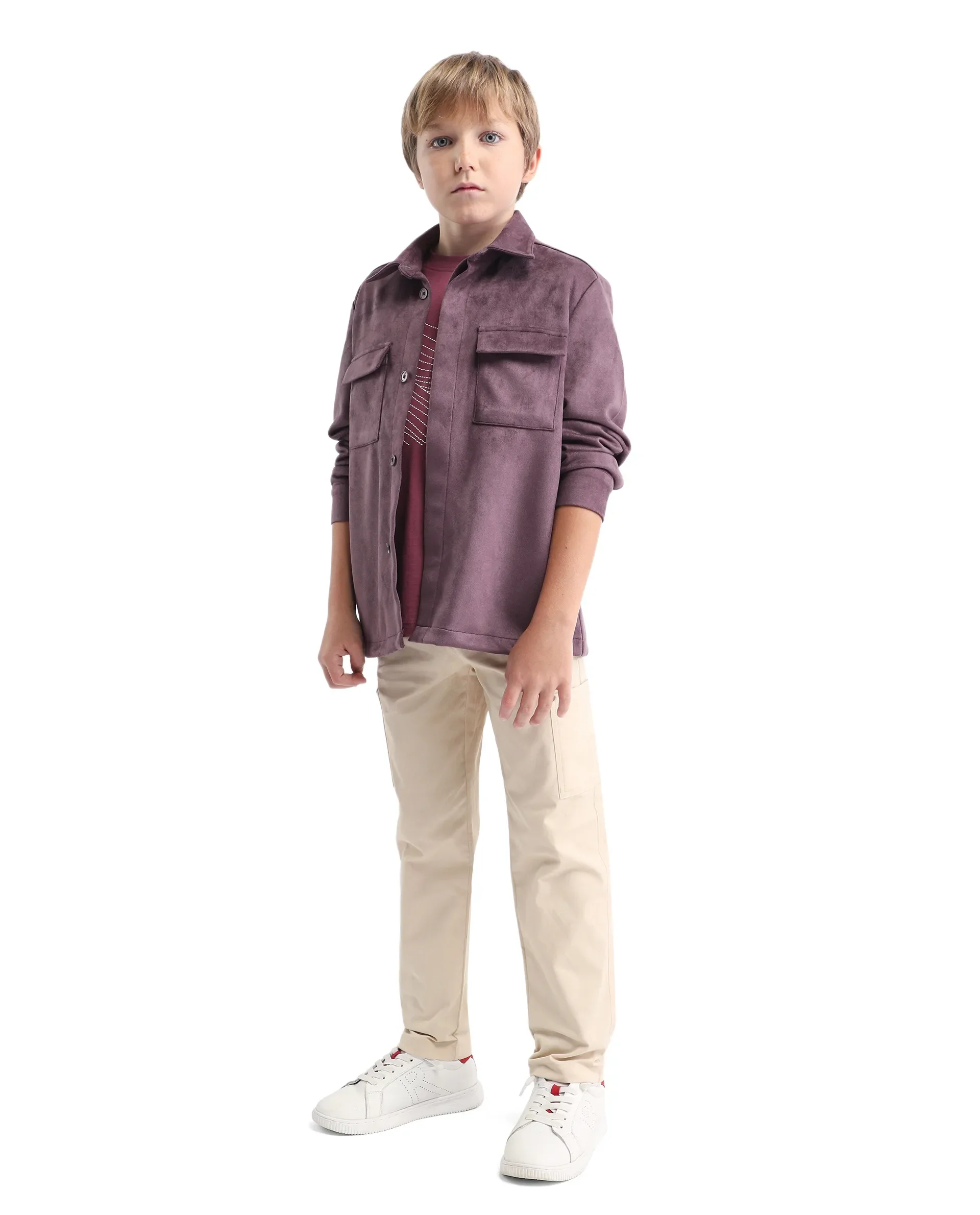 Rare Ones Kids Rez Beige Cotton Solid Button & Zip Closure Regular Fit Trouser - Image 4