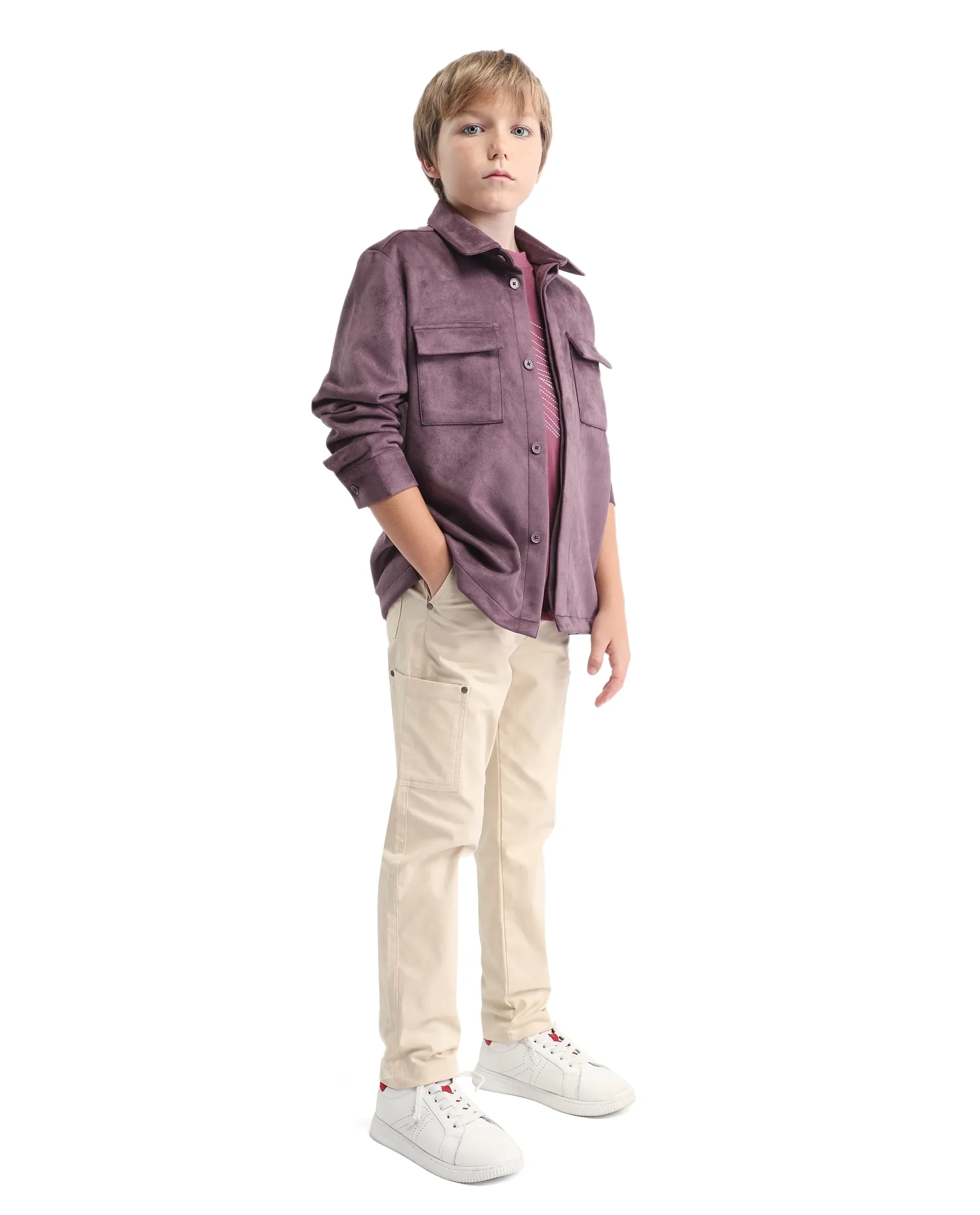 Rare Ones Kids Rez Beige Cotton Solid Button & Zip Closure Regular Fit Trouser - Image 5
