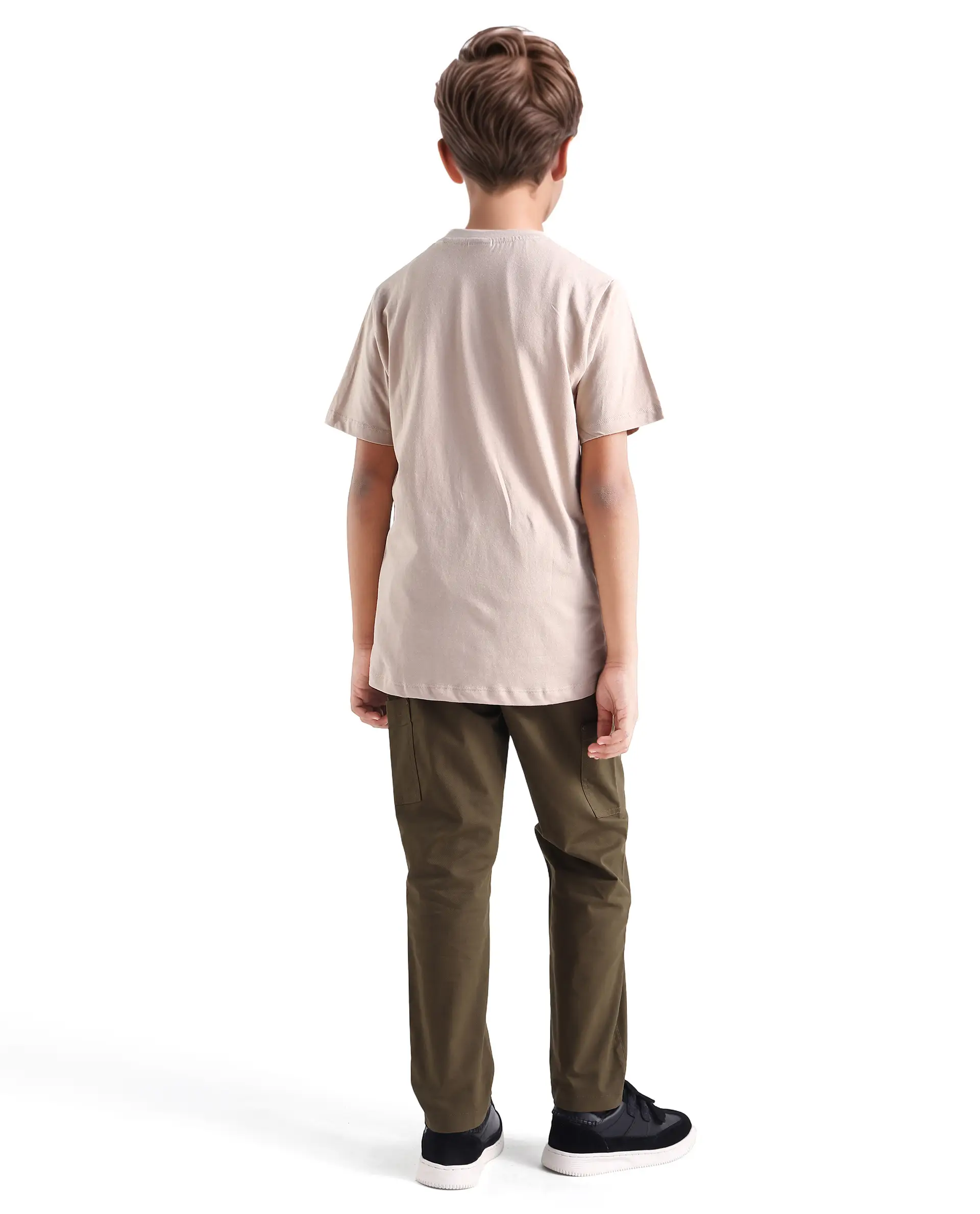 Rare Ones Kids Rez Olive Cotton Solid Button & Zip Closure Regular Fit Trouser - Image 7