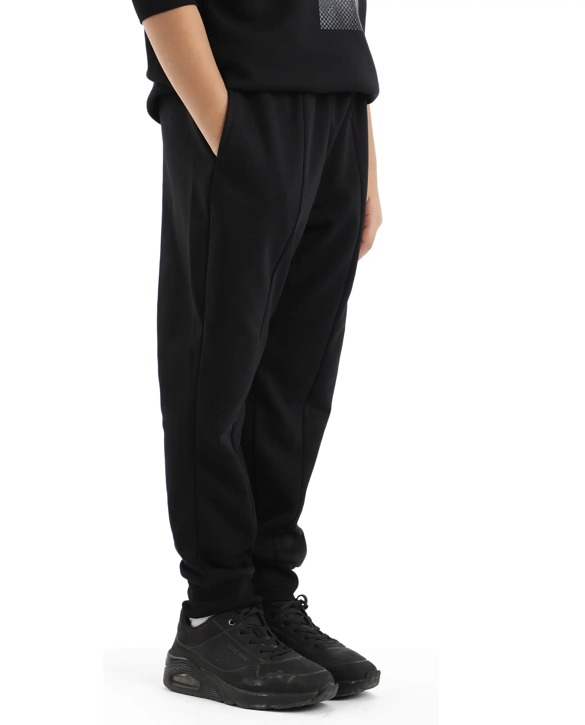 Rare Ones Kids Rib Black Cotton Cmyk Print Trackpant - Image 4
