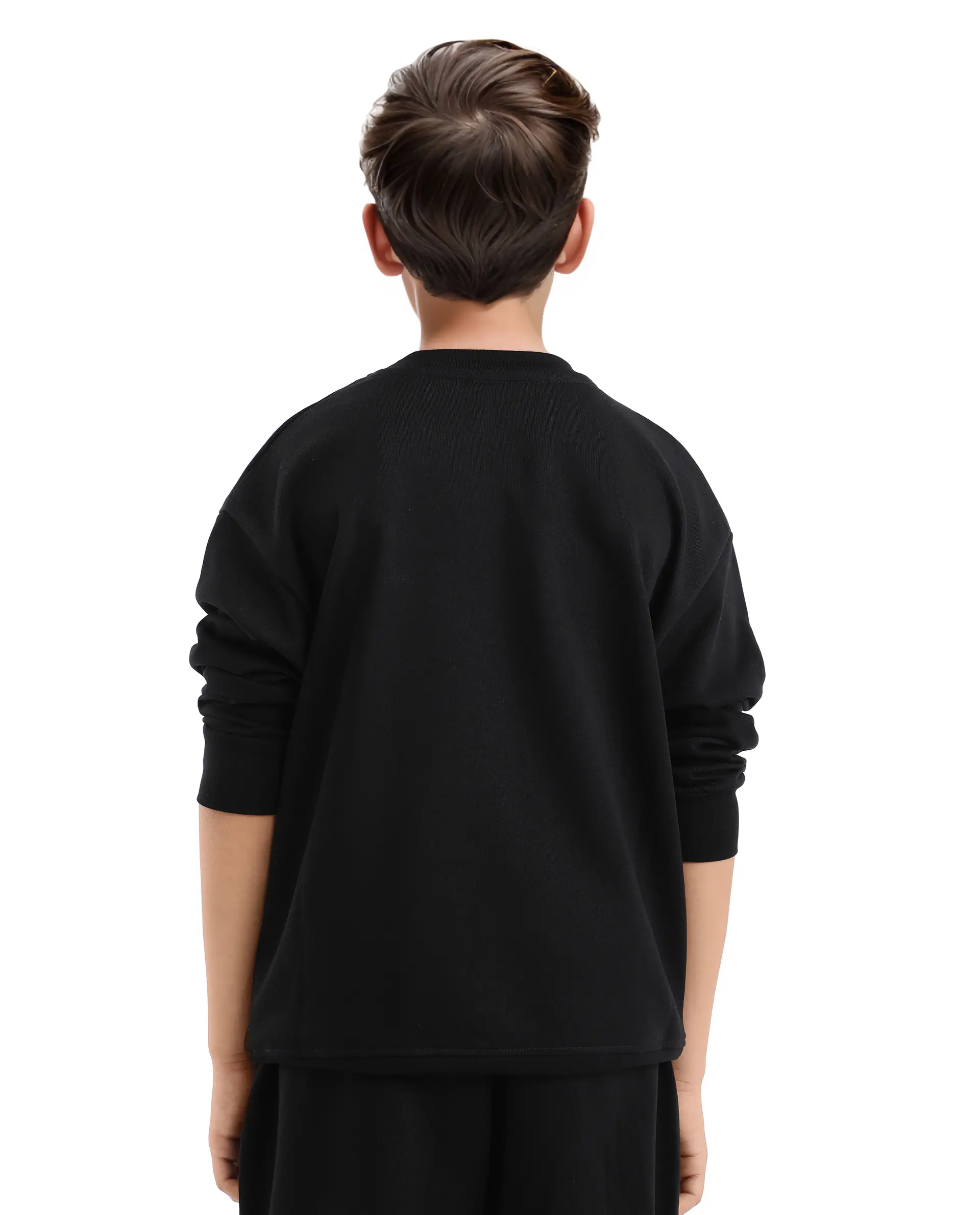 Rare Ones Kids Ribo Black Cotton Poly Full Sleeve Cmyk Print Sweatshirt - Image 7