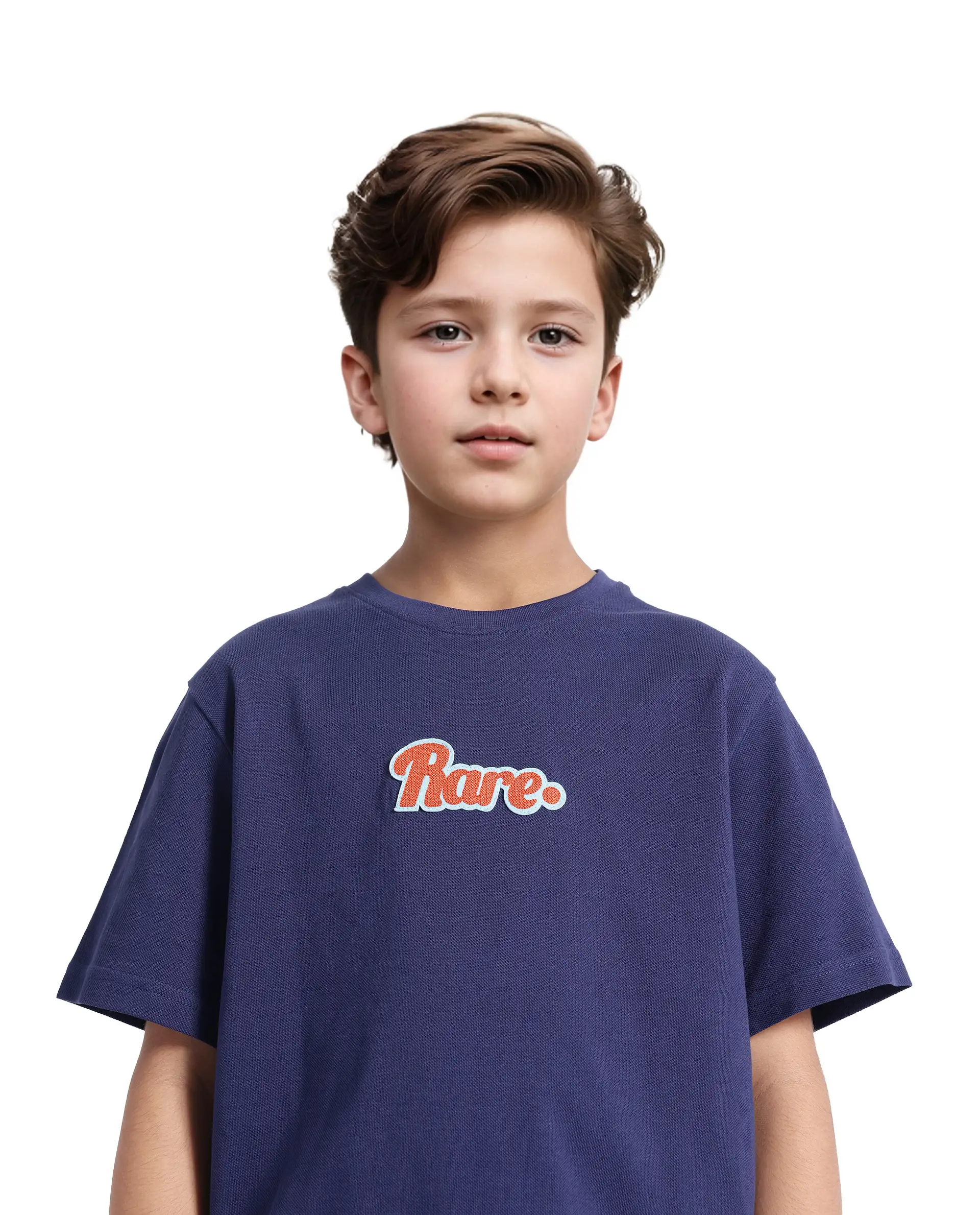Rare Ones Kids Ride Navy Cotton Half Sleeves Crew Neck Embroidered T-Shirt - Image 4