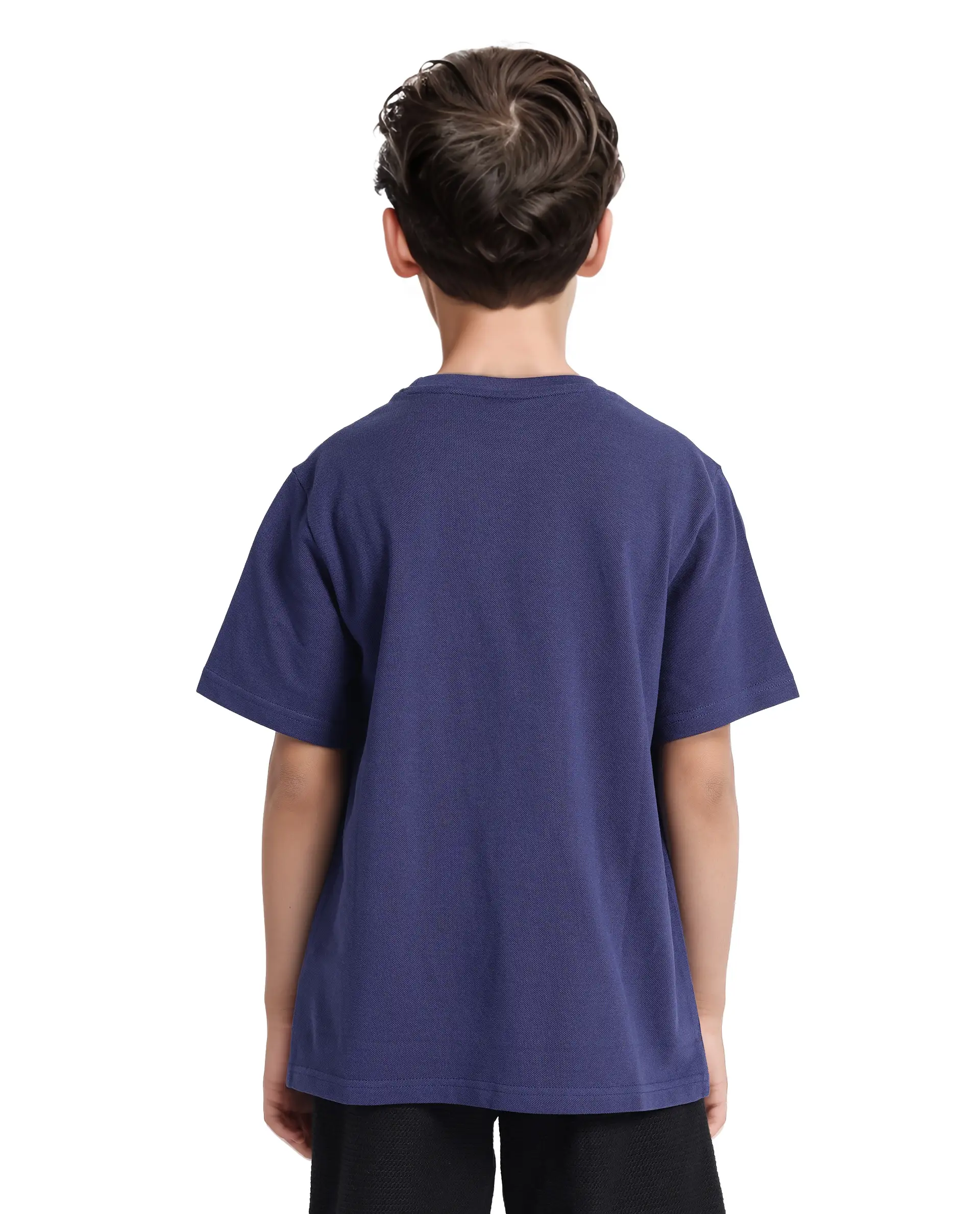 Rare Ones Kids Ride Navy Cotton Half Sleeves Crew Neck Embroidered T-Shirt - Image 8