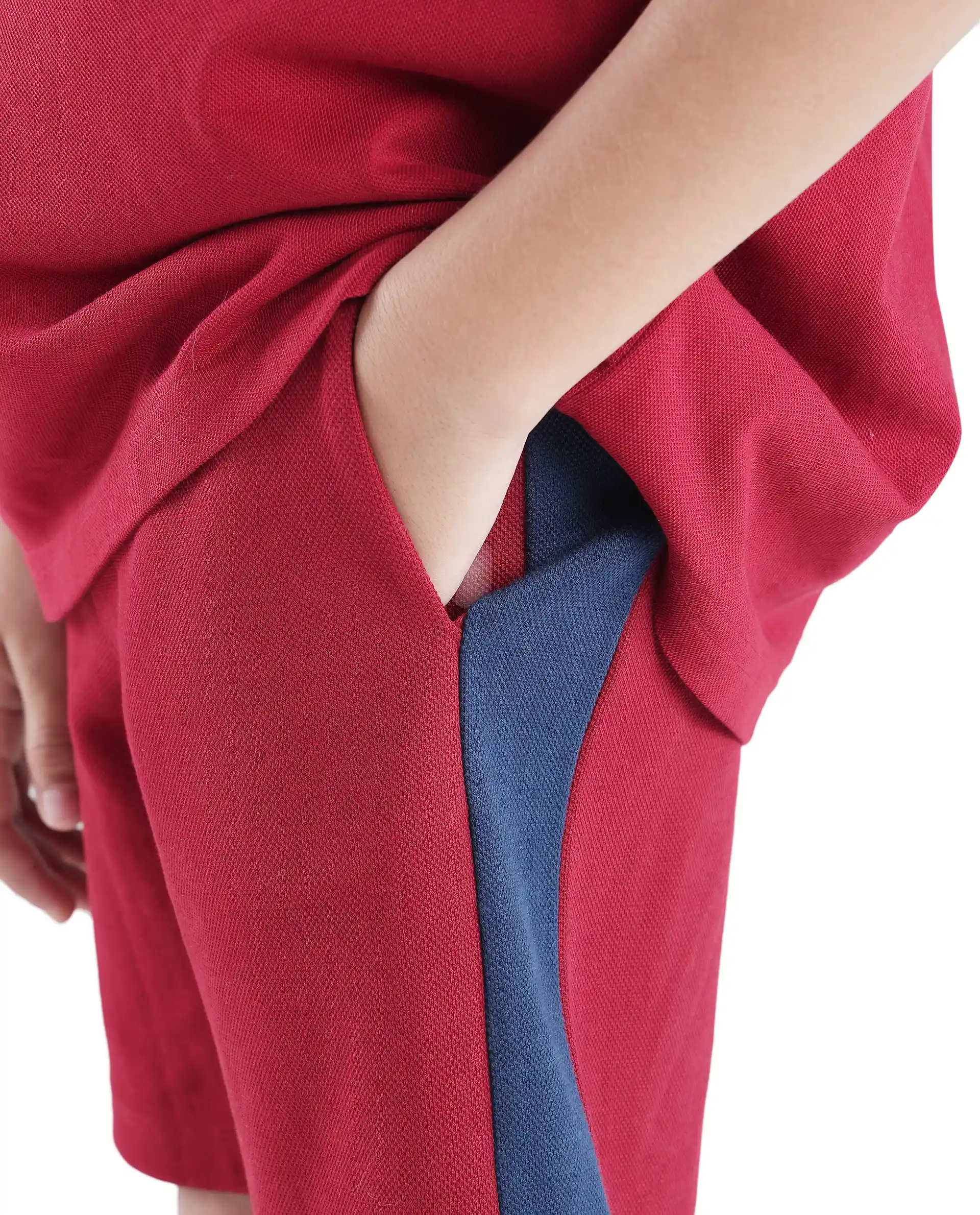 Rare Ones Kids Rider Dark Red Cotton Poly Cut And Sew Shorts - Image 4