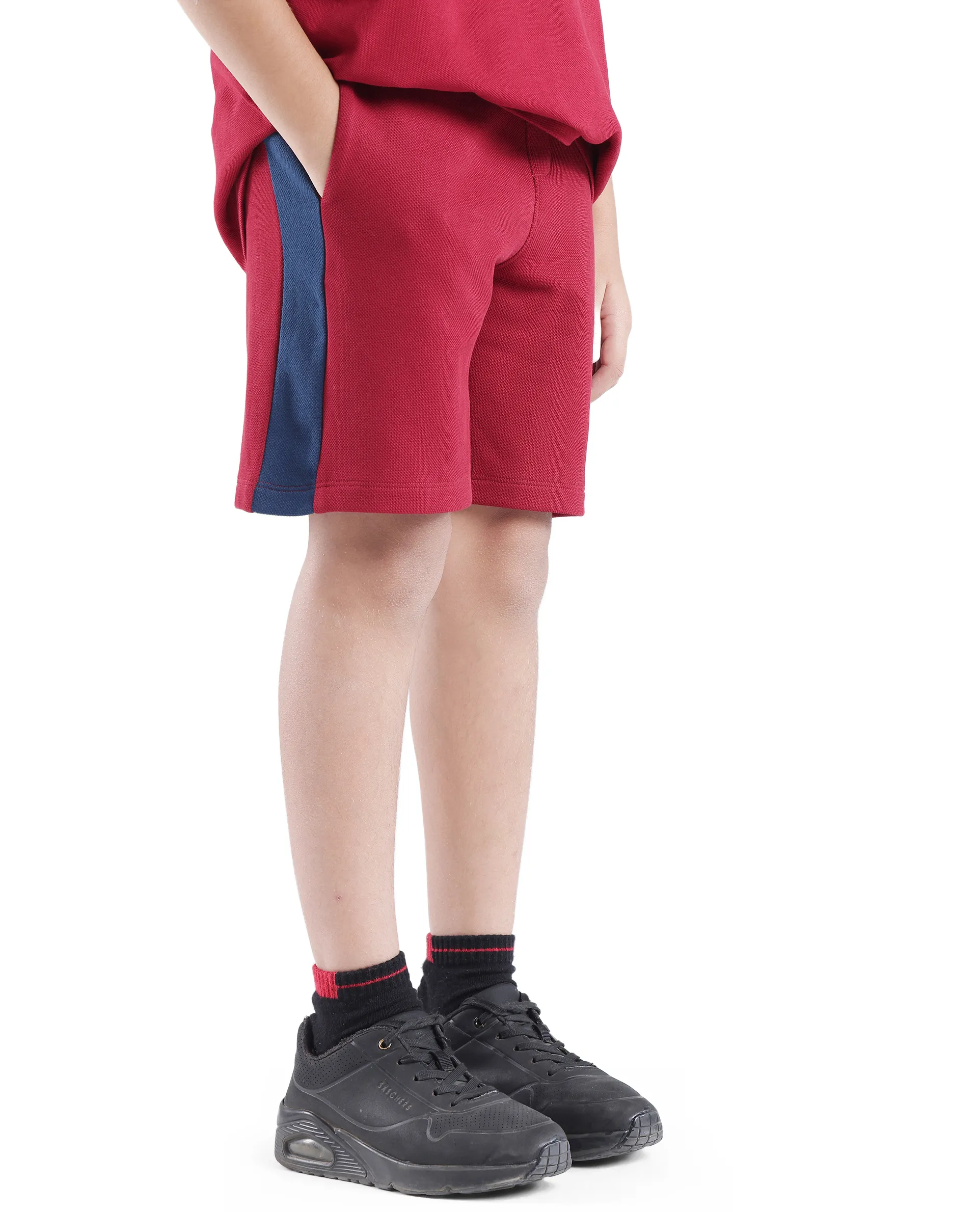 Rare Ones Kids Rider Dark Red Cotton Poly Cut And Sew Shorts - Image 5