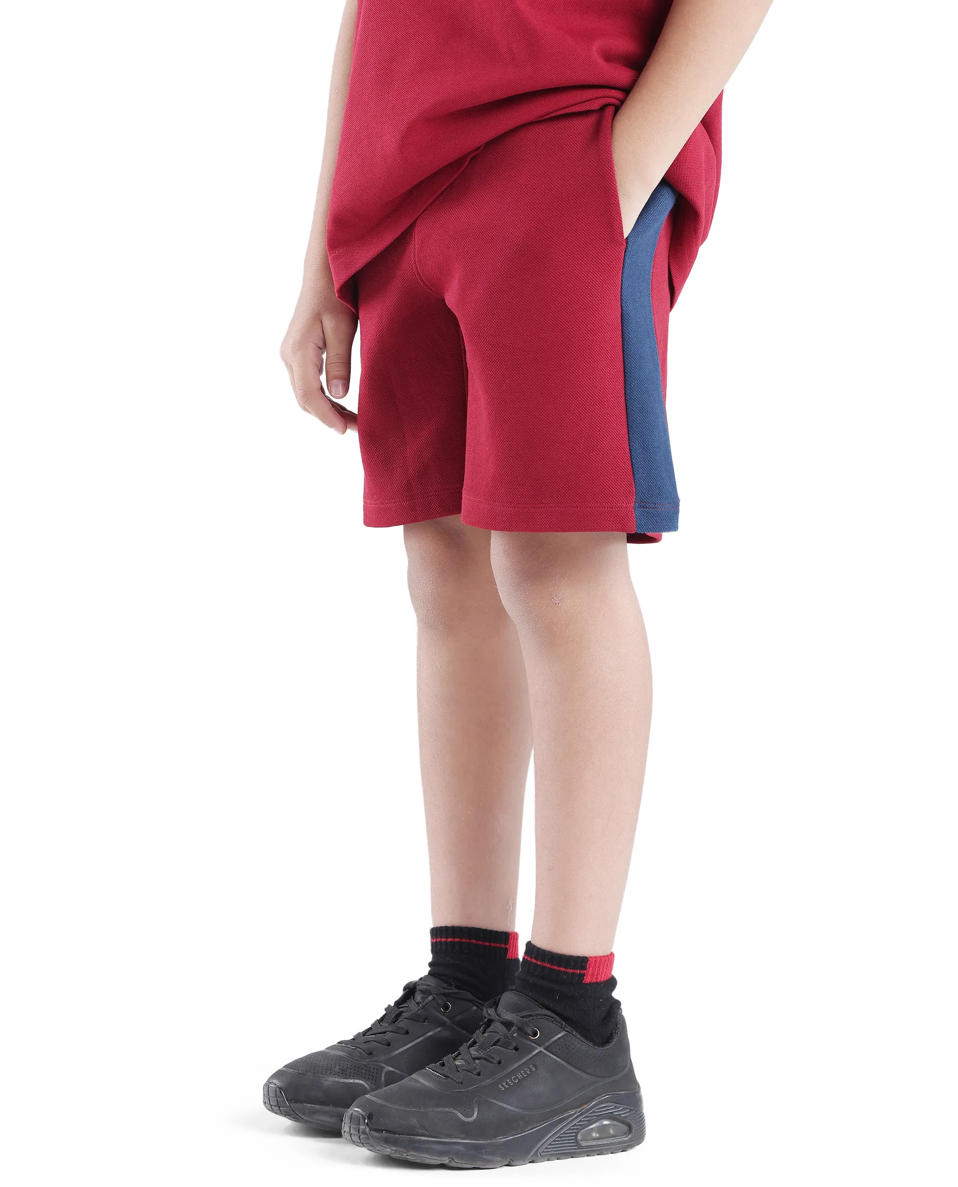 Rare Ones Kids Rider Dark Red Cotton Poly Cut And Sew Shorts - Image 6