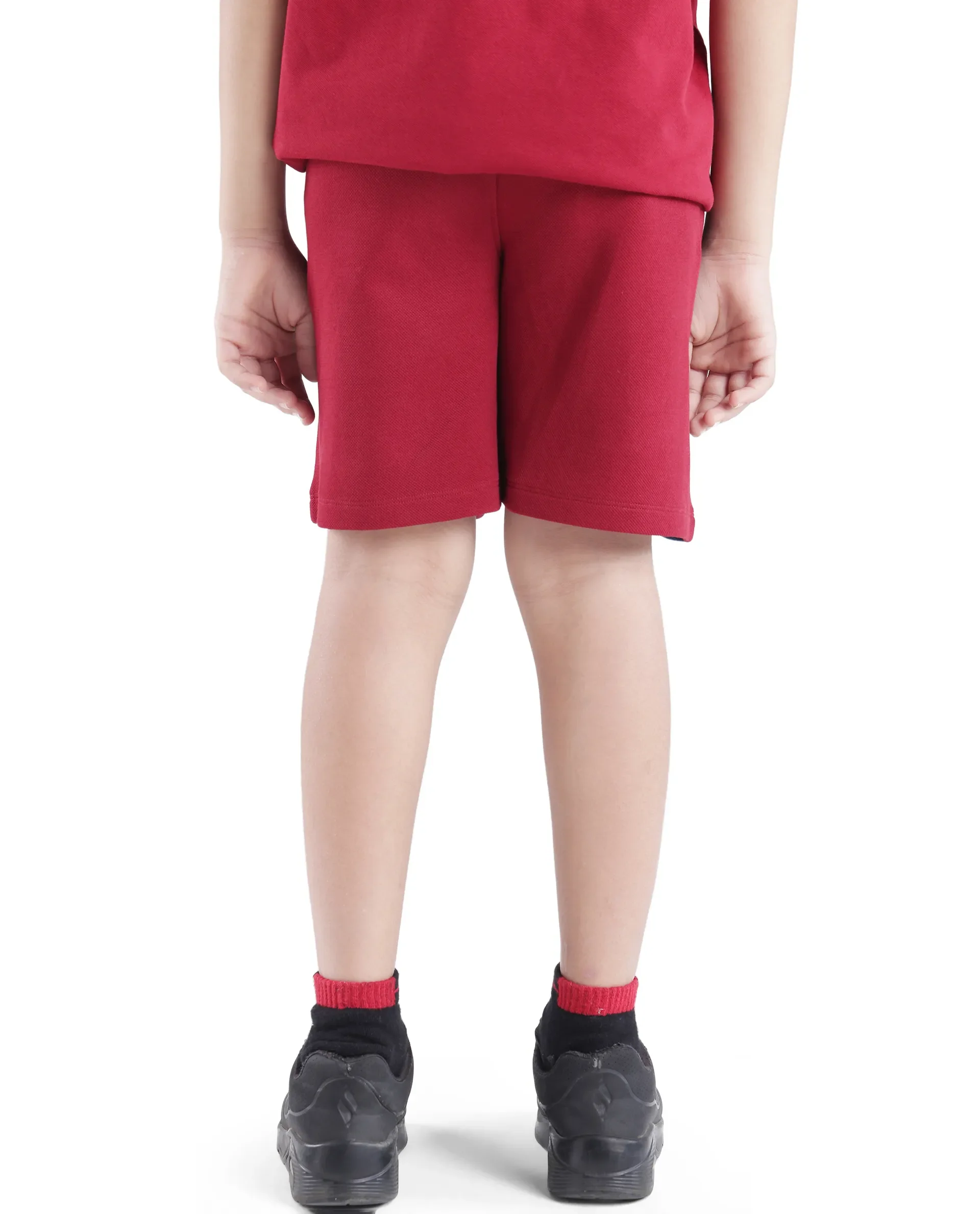 Rare Ones Kids Rider Dark Red Cotton Poly Cut And Sew Shorts - Image 7