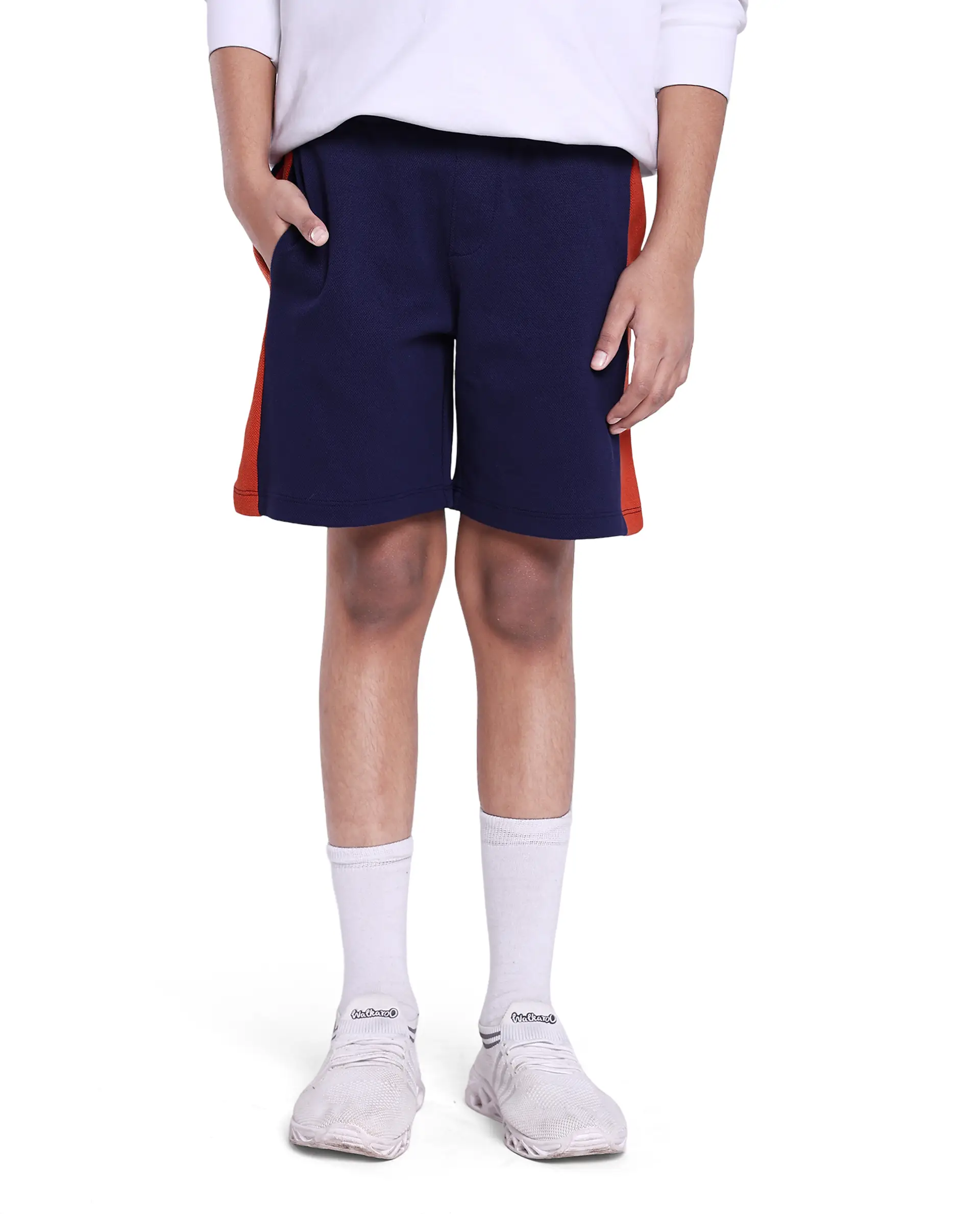 Rare Ones Kids Rider Navy Cotton Poly Cut And Sew Shorts - Image 2