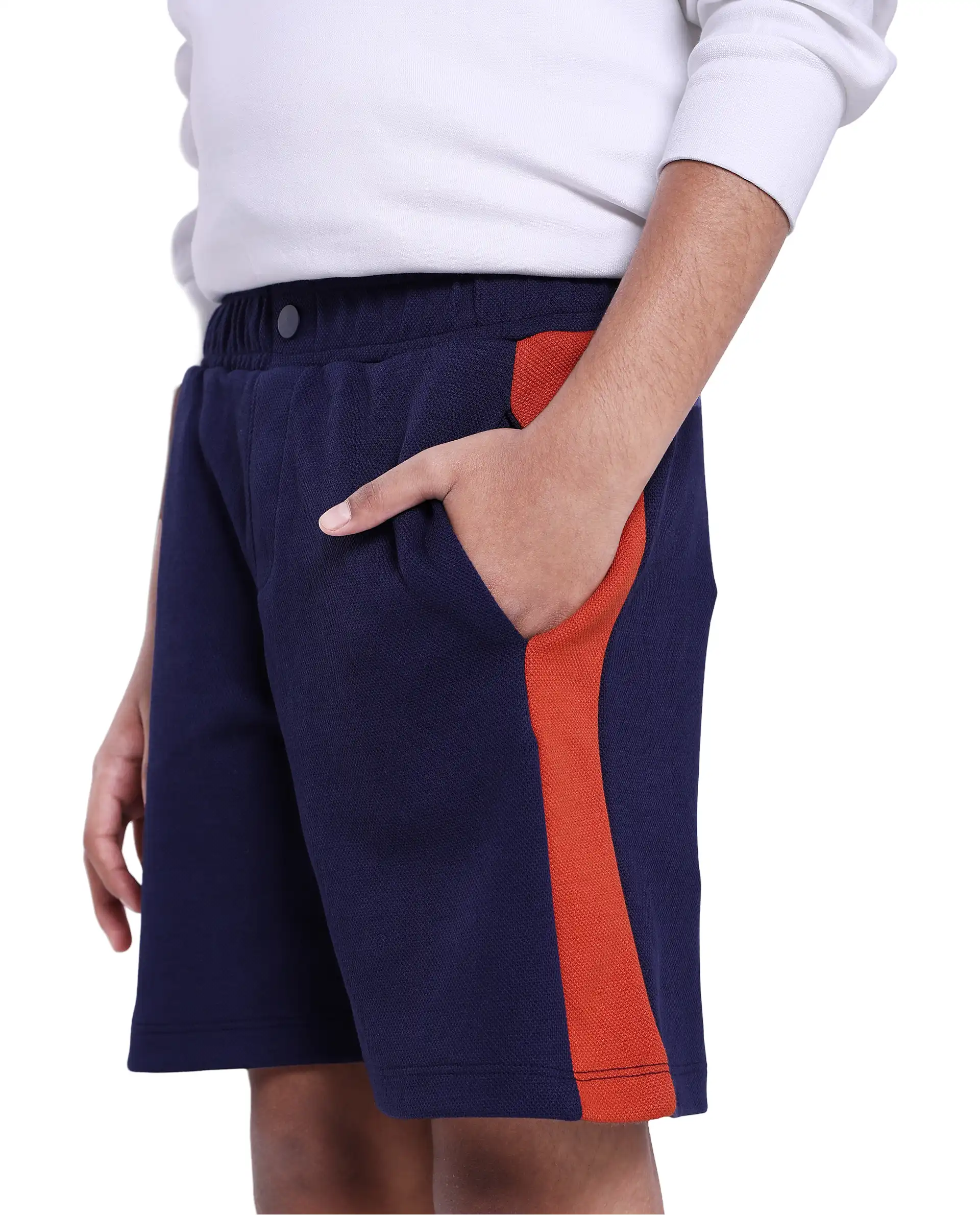 Rare Ones Kids Rider Navy Cotton Poly Cut And Sew Shorts - Image 3