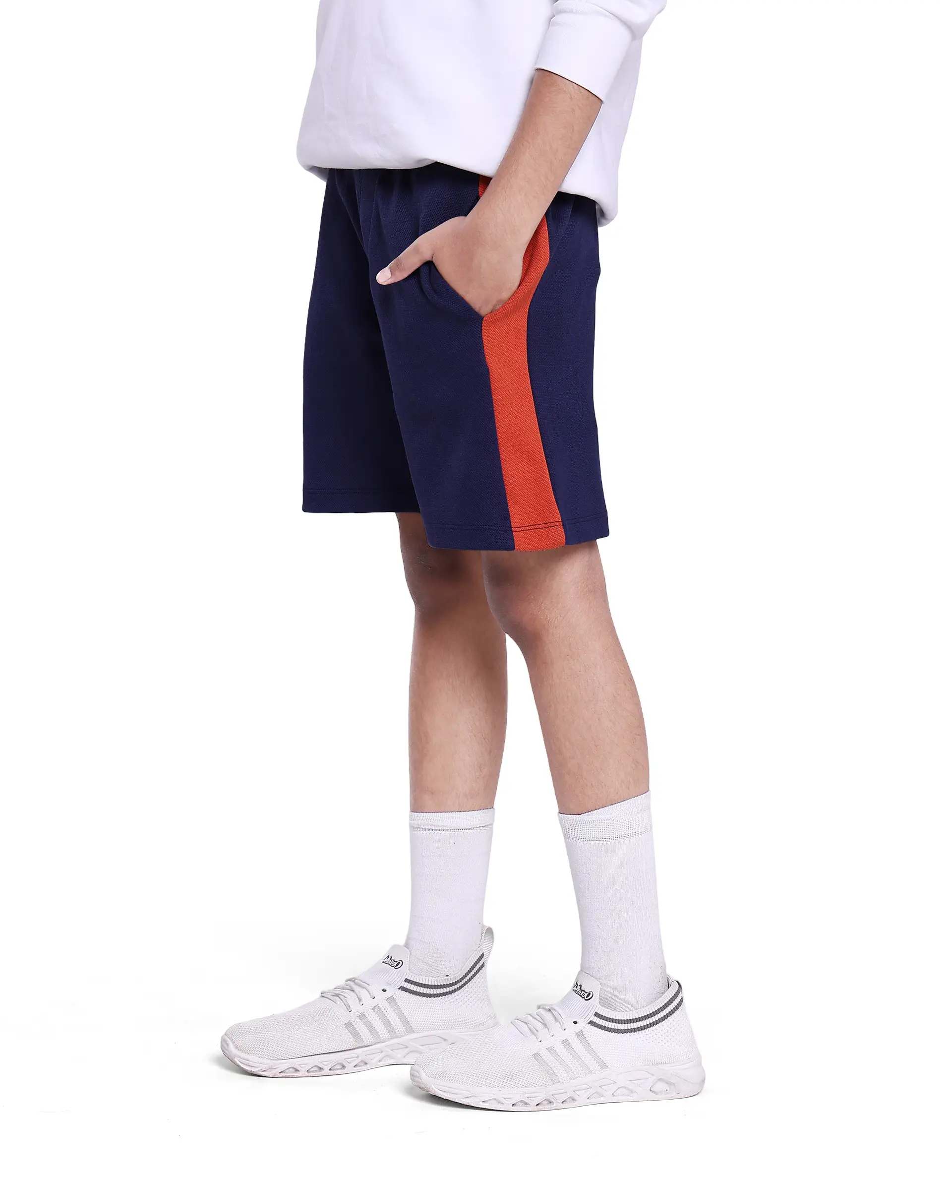 Rare Ones Kids Rider Navy Cotton Poly Cut And Sew Shorts - Image 5