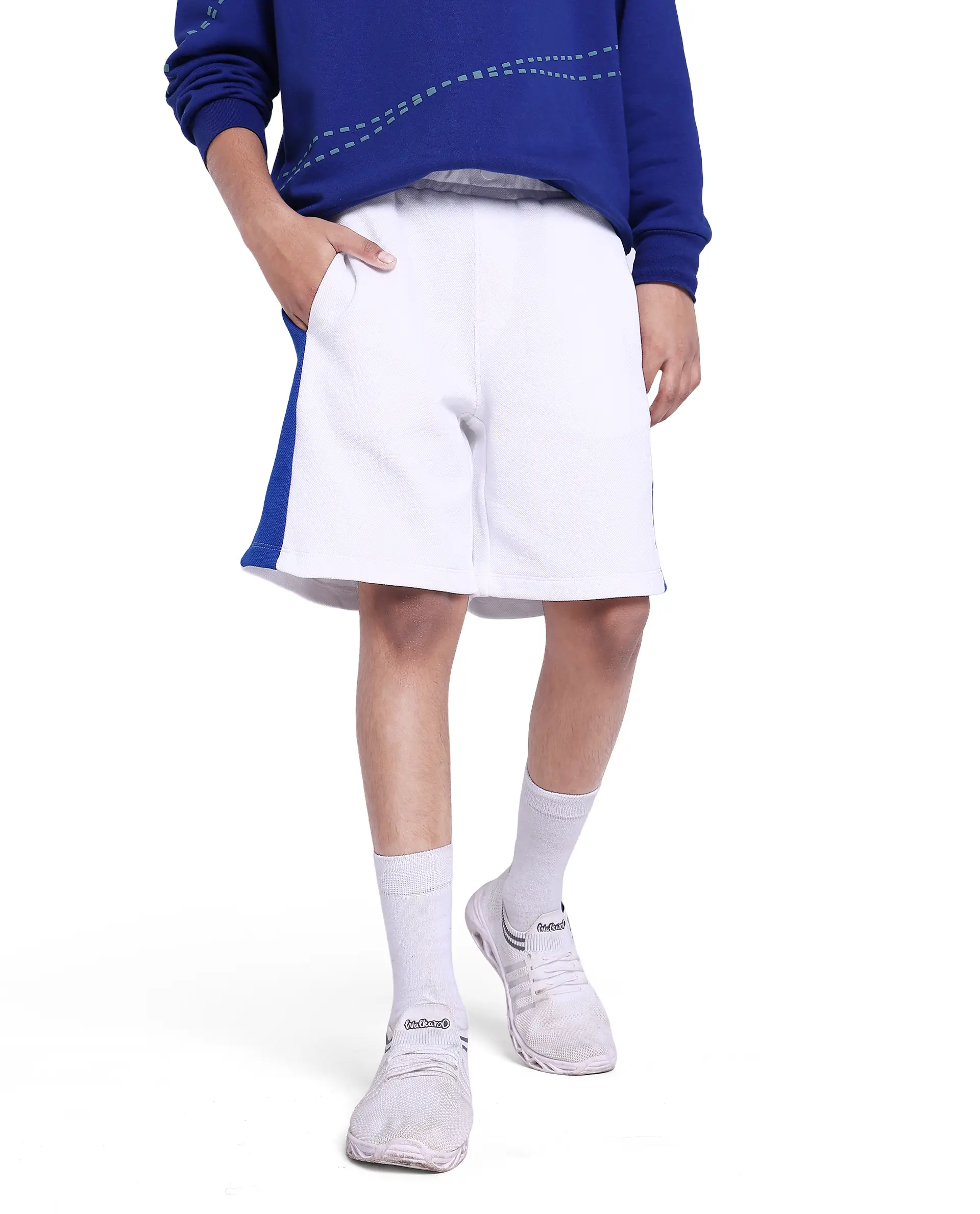 Rare Ones Kids Rider White Cotton Poly Cut And Sew Shorts - Image 2