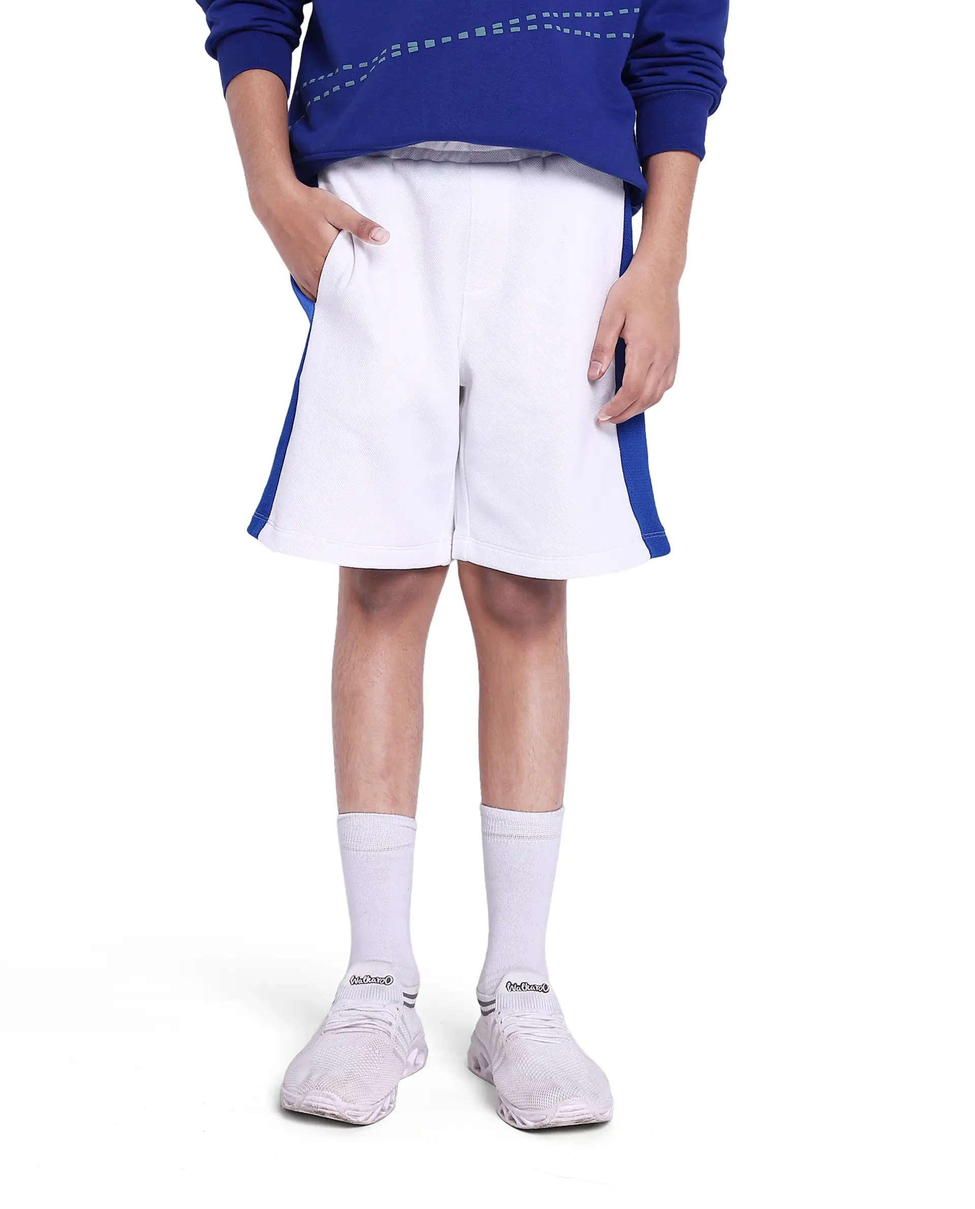 Rare Ones Kids Rider White Cotton Poly Cut And Sew Shorts - Image 4
