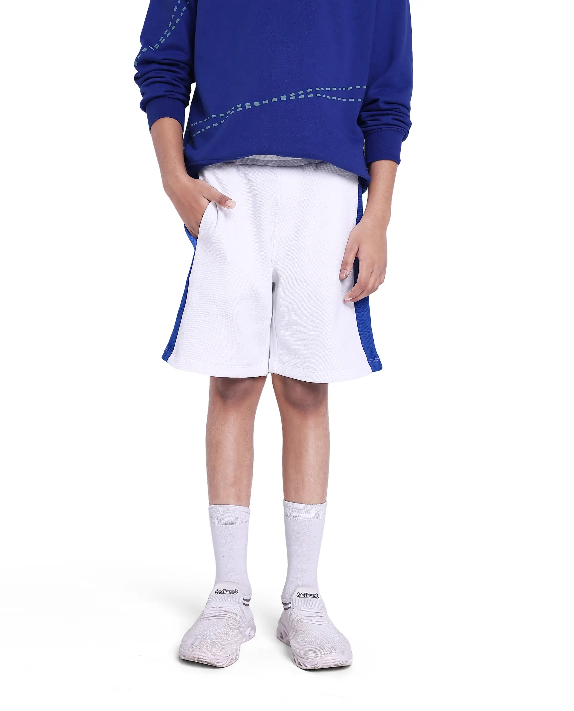 Rare Ones Kids Rider White Cotton Poly Cut And Sew Shorts - Image 5