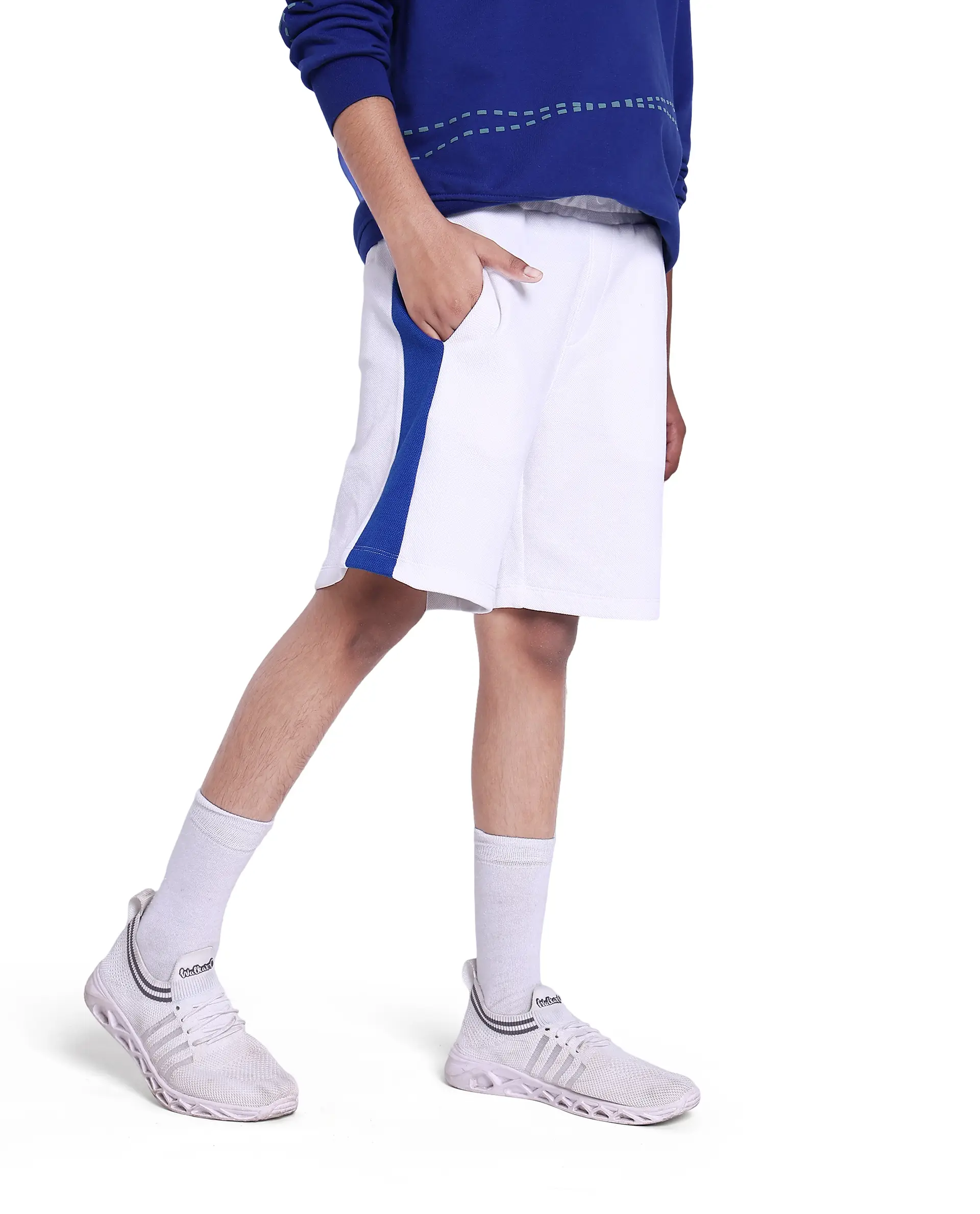 Rare Ones Kids Rider White Cotton Poly Cut And Sew Shorts - Image 6