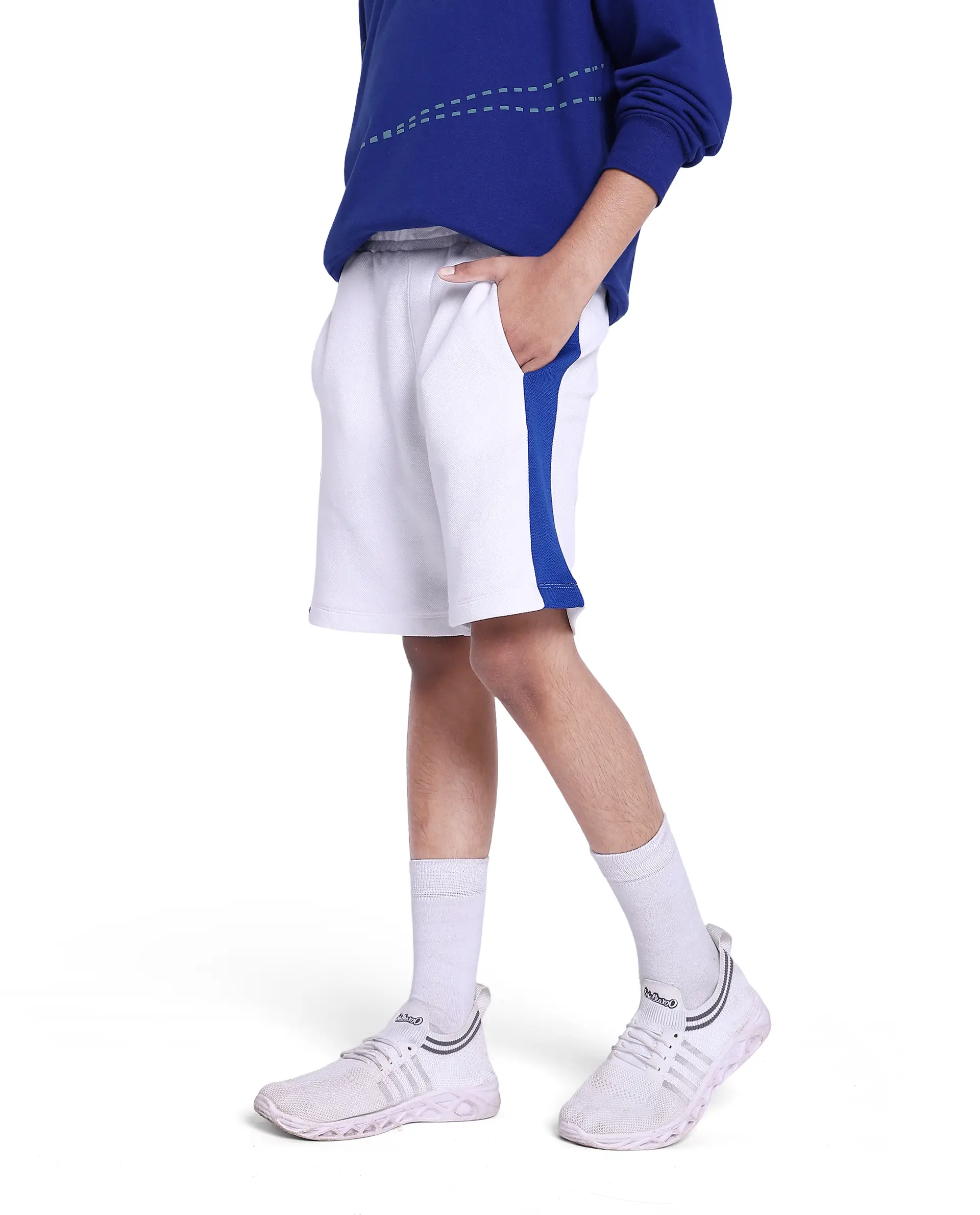 Rare Ones Kids Rider White Cotton Poly Cut And Sew Shorts - Image 7