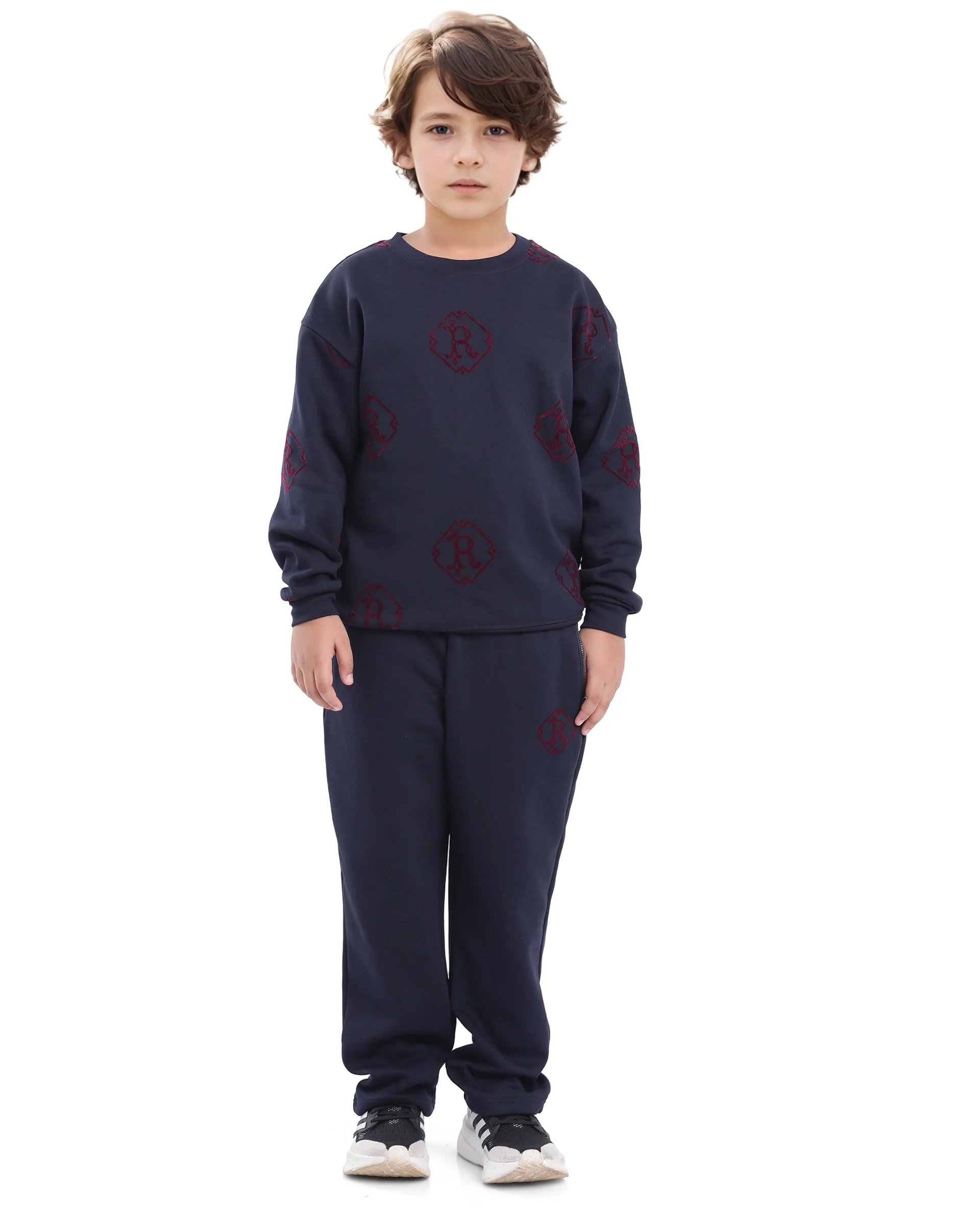 Rare Ones Kids Rinz Navy Cotton Poly Flock Print Trackpant - Image 3