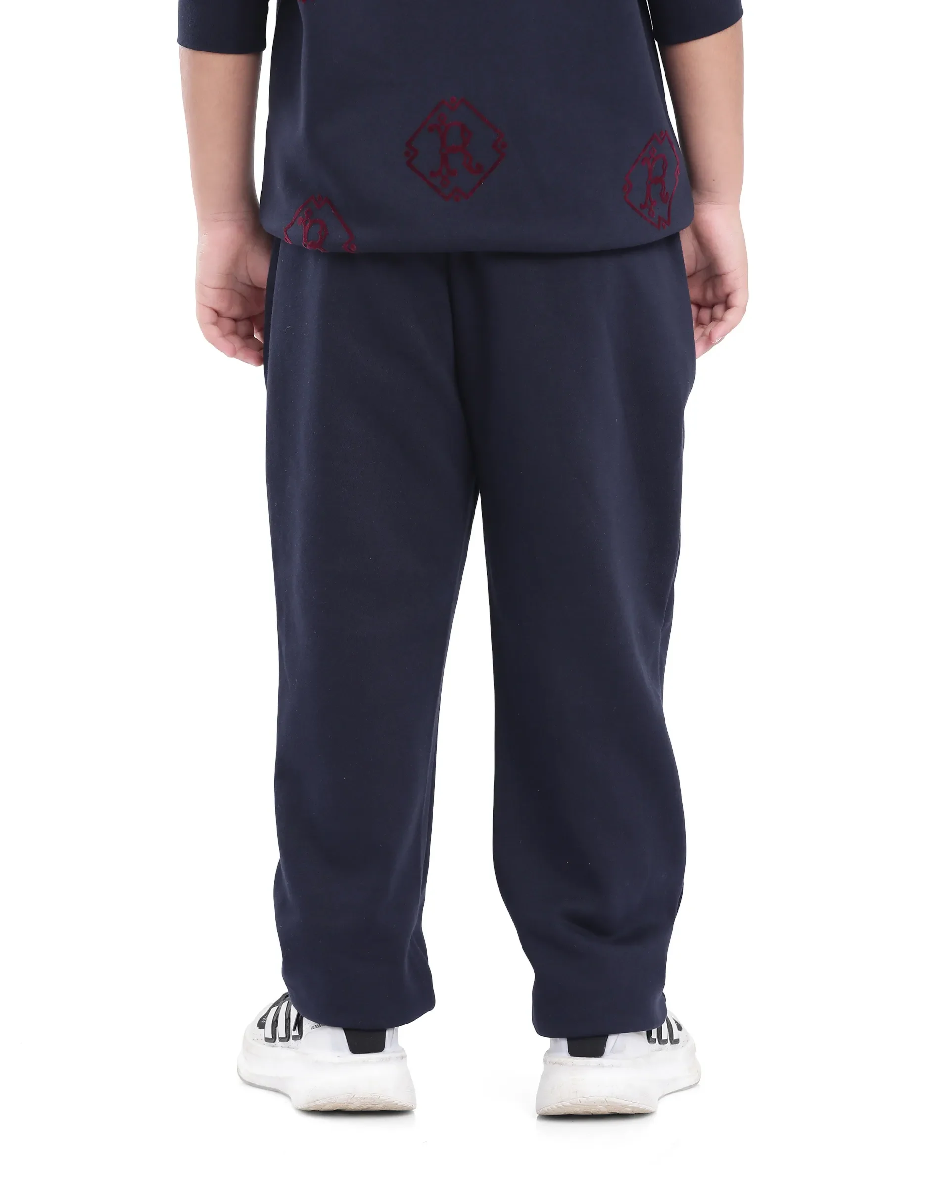 Rare Ones Kids Rinz Navy Cotton Poly Flock Print Trackpant - Image 8