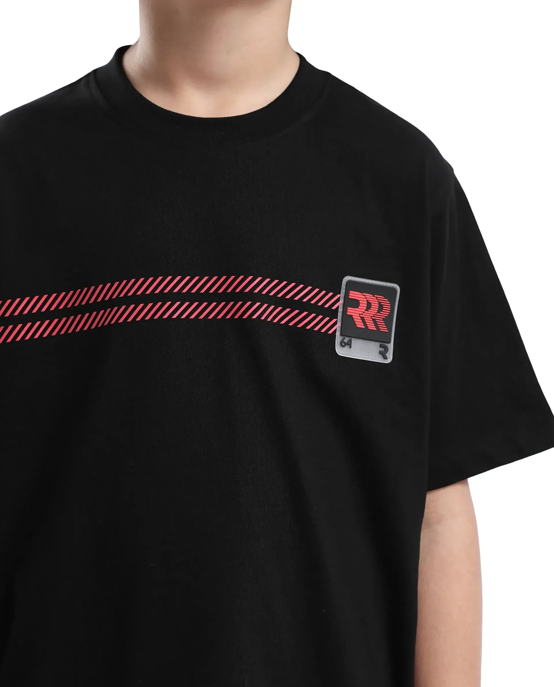 Rare Ones Kids Rlash Black Cotton Half Sleeve Solid Slip-On Closure Regular Fit T-Shirt - Image 4