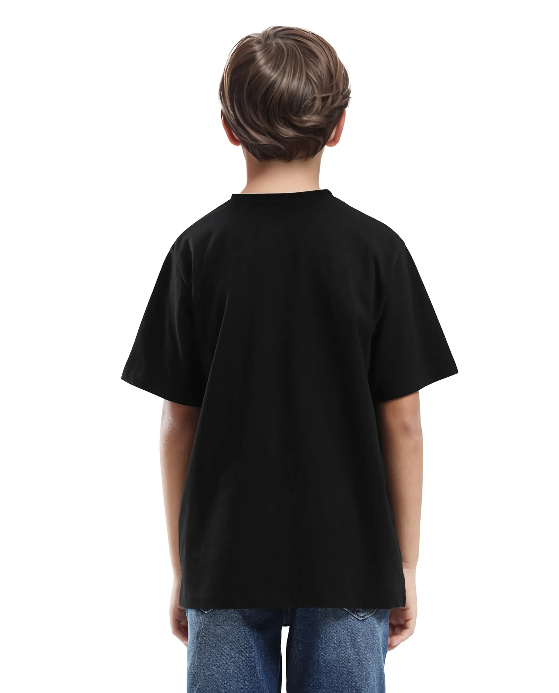 Rare Ones Kids Rlash Black Cotton Half Sleeve Solid Slip-On Closure Regular Fit T-Shirt - Image 7