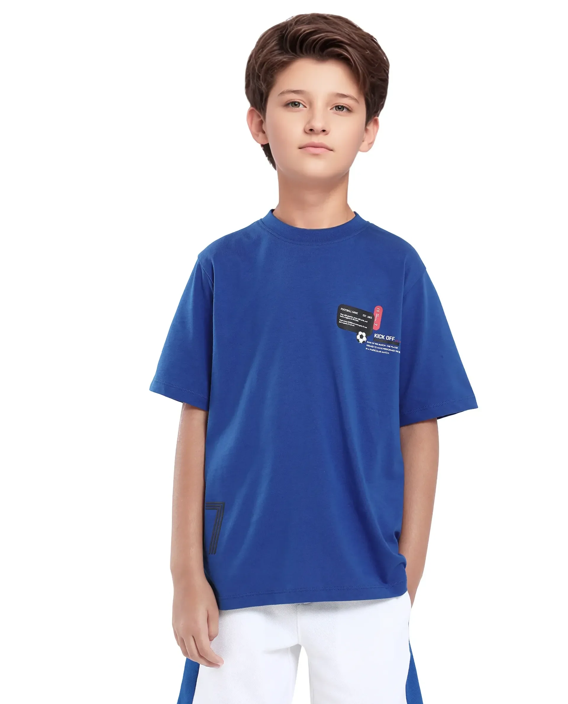 Rare Ones Kids Ronal Blue Cotton Half Sleeve Printed Slip-On Closure Regular Fit T-Shirt - Image 3