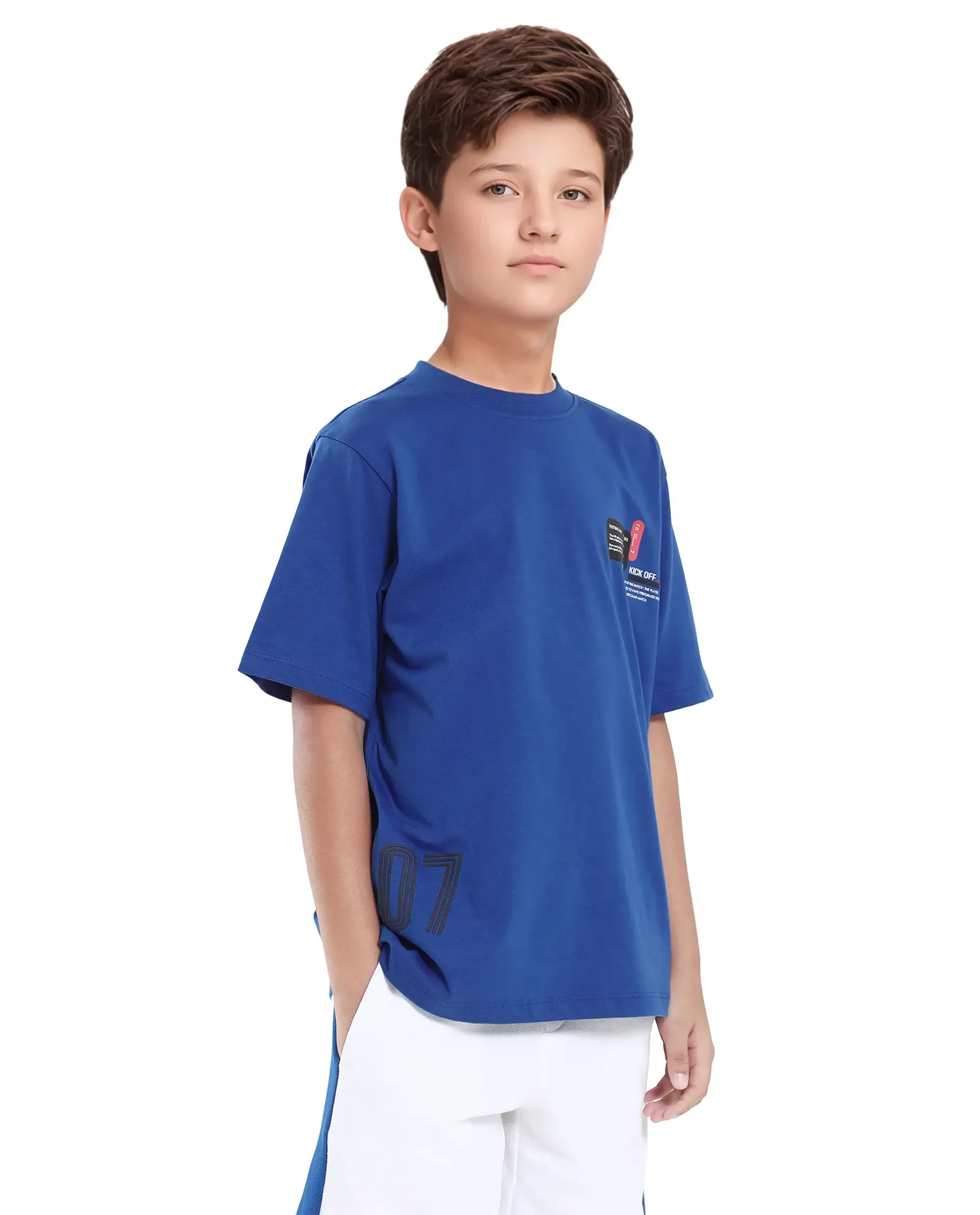 Rare Ones Kids Ronal Blue Cotton Half Sleeve Printed Slip-On Closure Regular Fit T-Shirt - Image 5