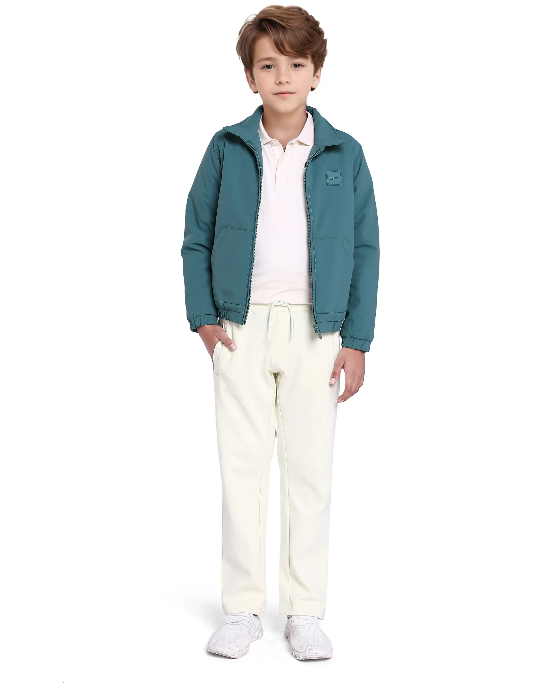 Rare Ones Kids Roston Green Polyester Full Sleeve Solid Jacket - Image 2
