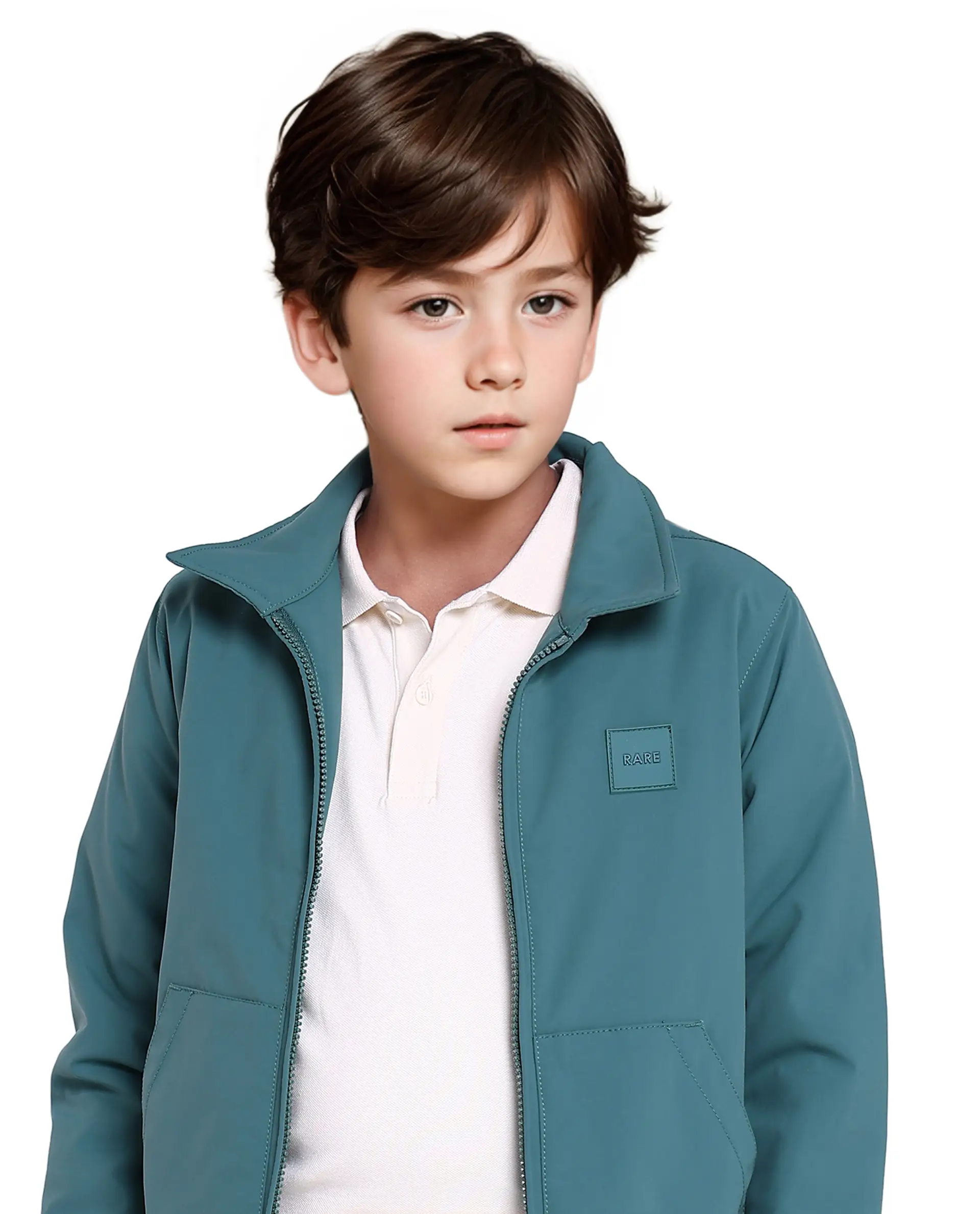 Rare Ones Kids Roston Green Polyester Full Sleeve Solid Jacket - Image 7