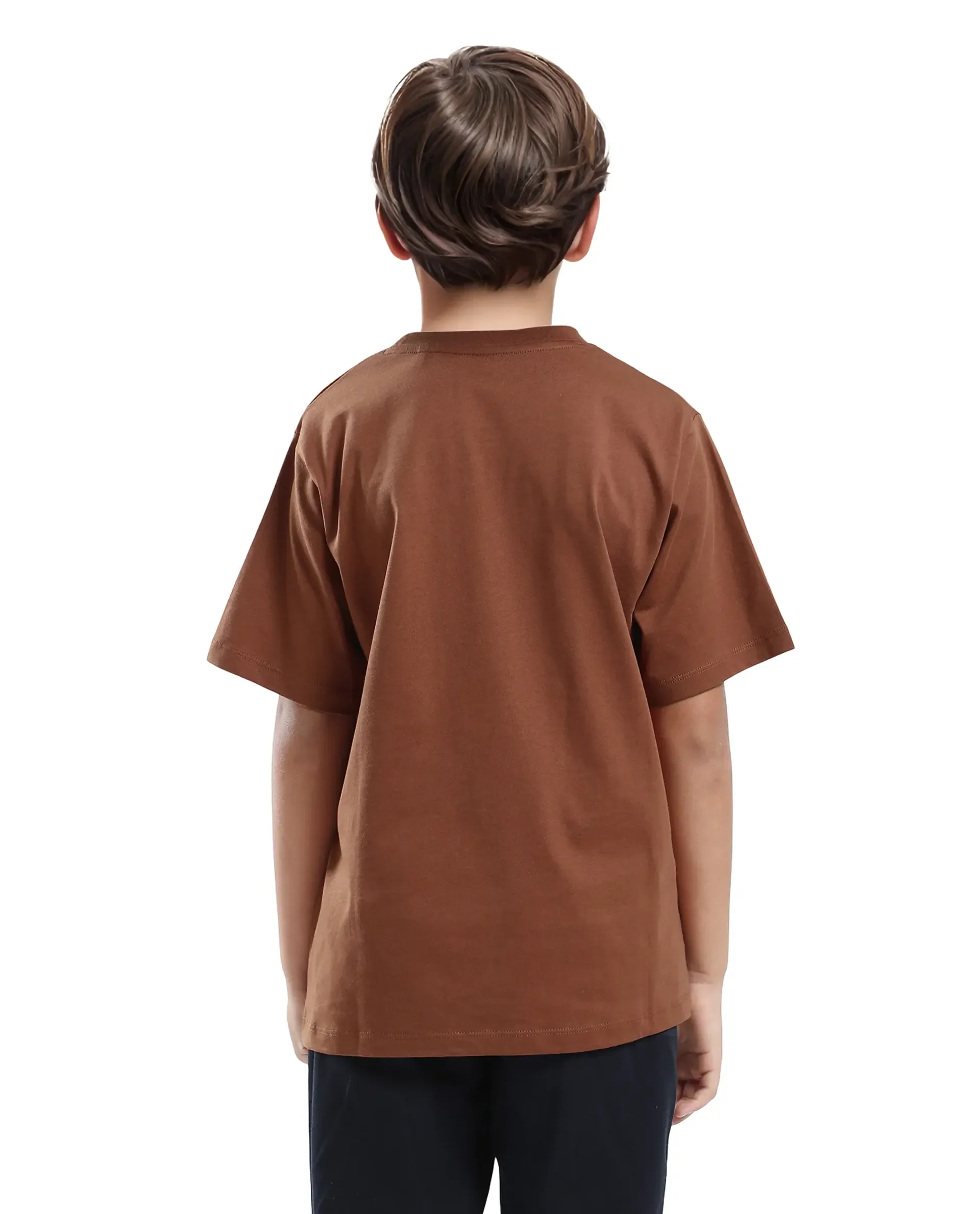 Rare Ones Kids Roxie Light Brown Cotton Half Sleeve Embroidered Slip-On Closure Regular Fit T-Shirt - Image 7
