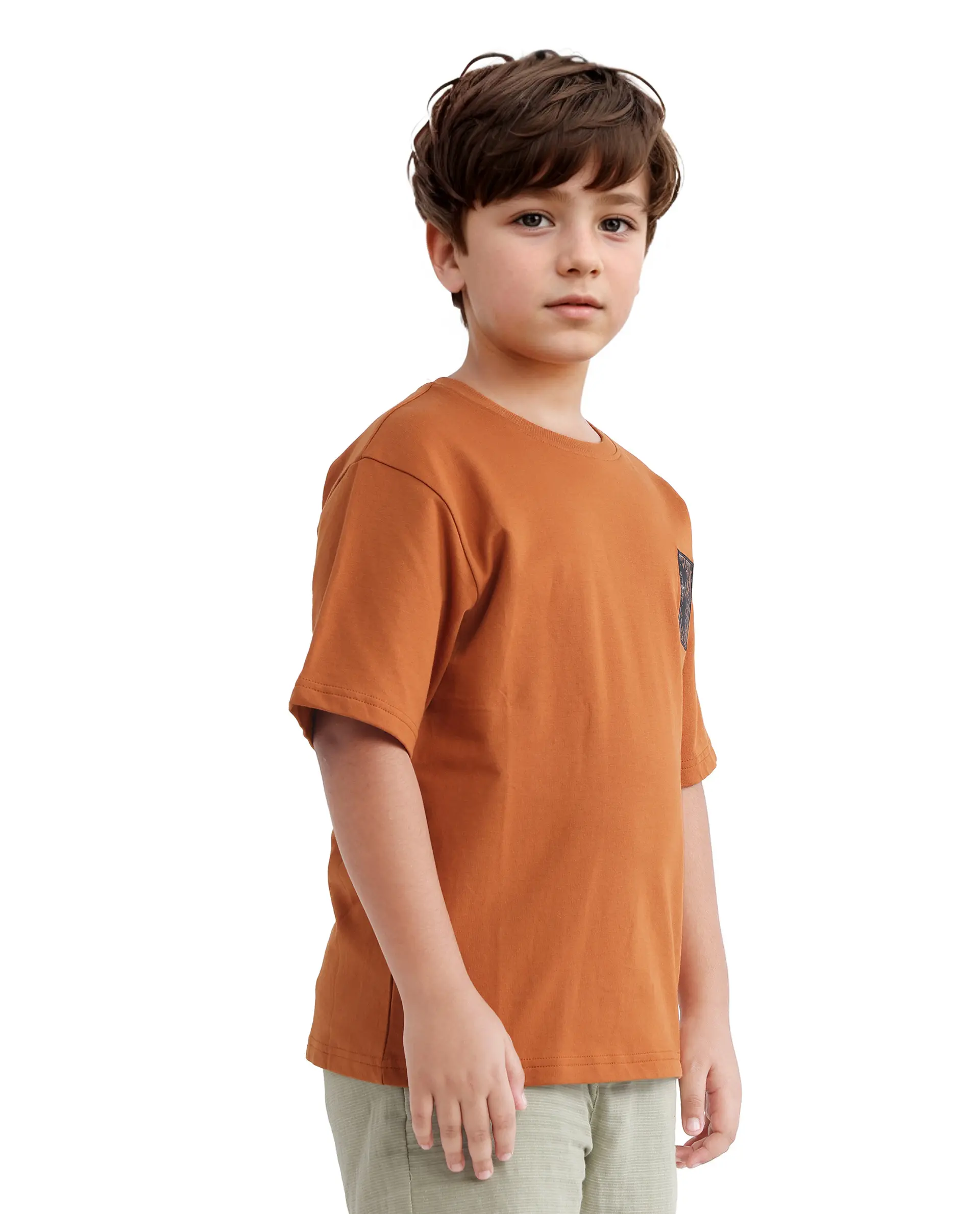 Rare Ones Kids Rugy-K Rust Cotton Short Sleeve Crew Neck Printed Boxy T-Shirt - Image 8