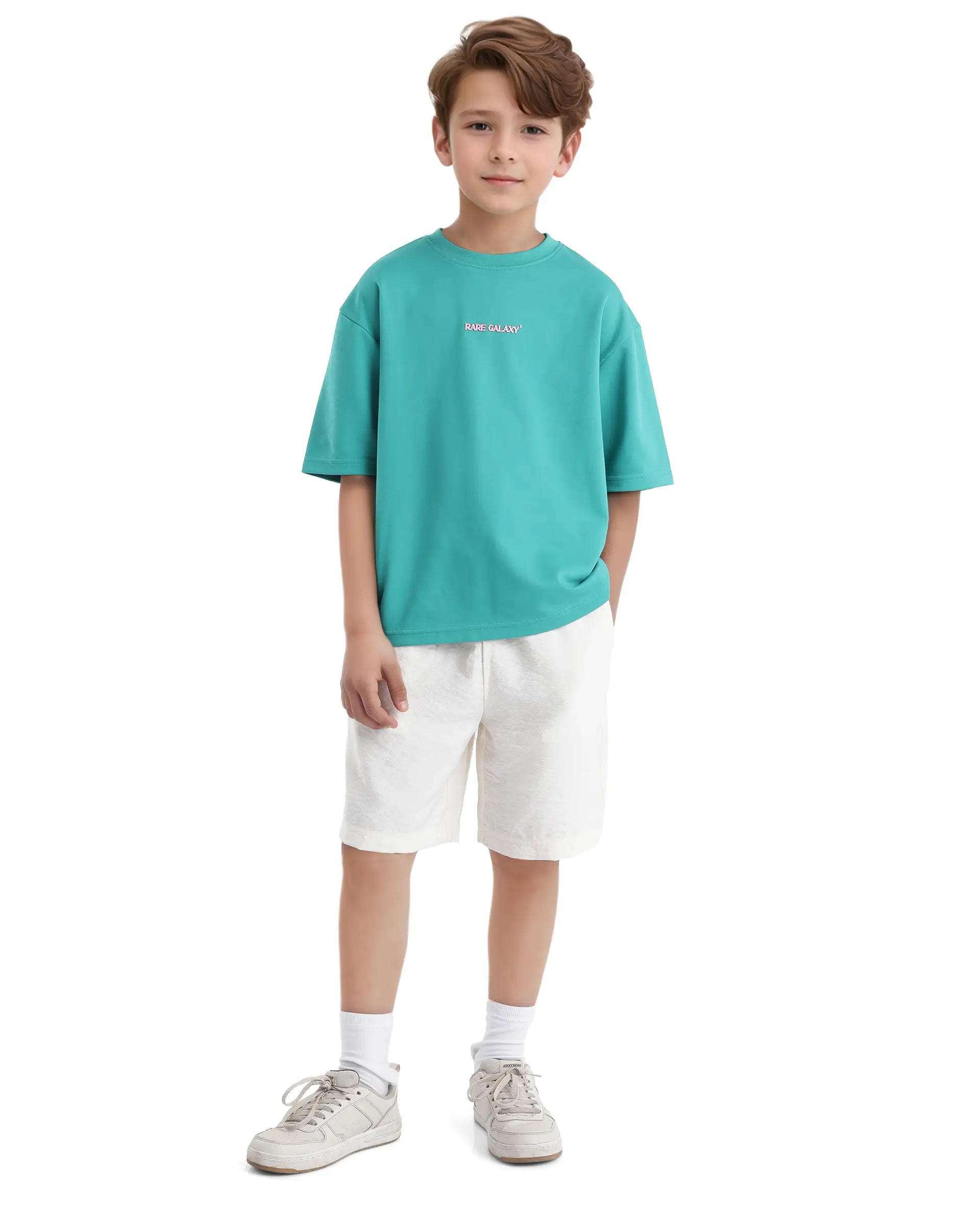 Rare Ones Kids Ryan Flouroscent Green Cotton Poly Short Sleeve Crew Neck Discharge With Hd Print Boxy T-Shirt - Image 2