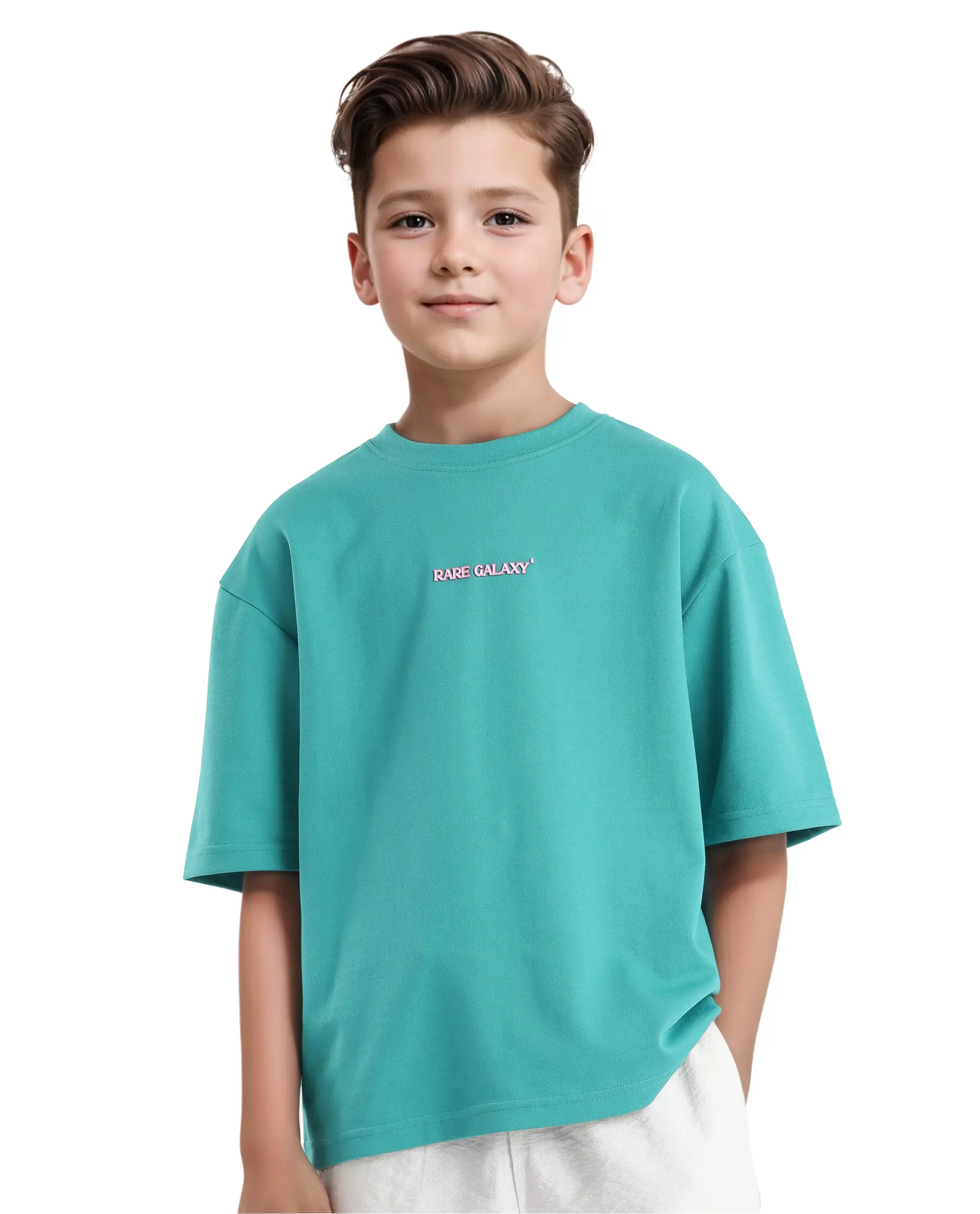 Rare Ones Kids Ryan Flouroscent Green Cotton Poly Short Sleeve Crew Neck Discharge With Hd Print Boxy T-Shirt - Image 3