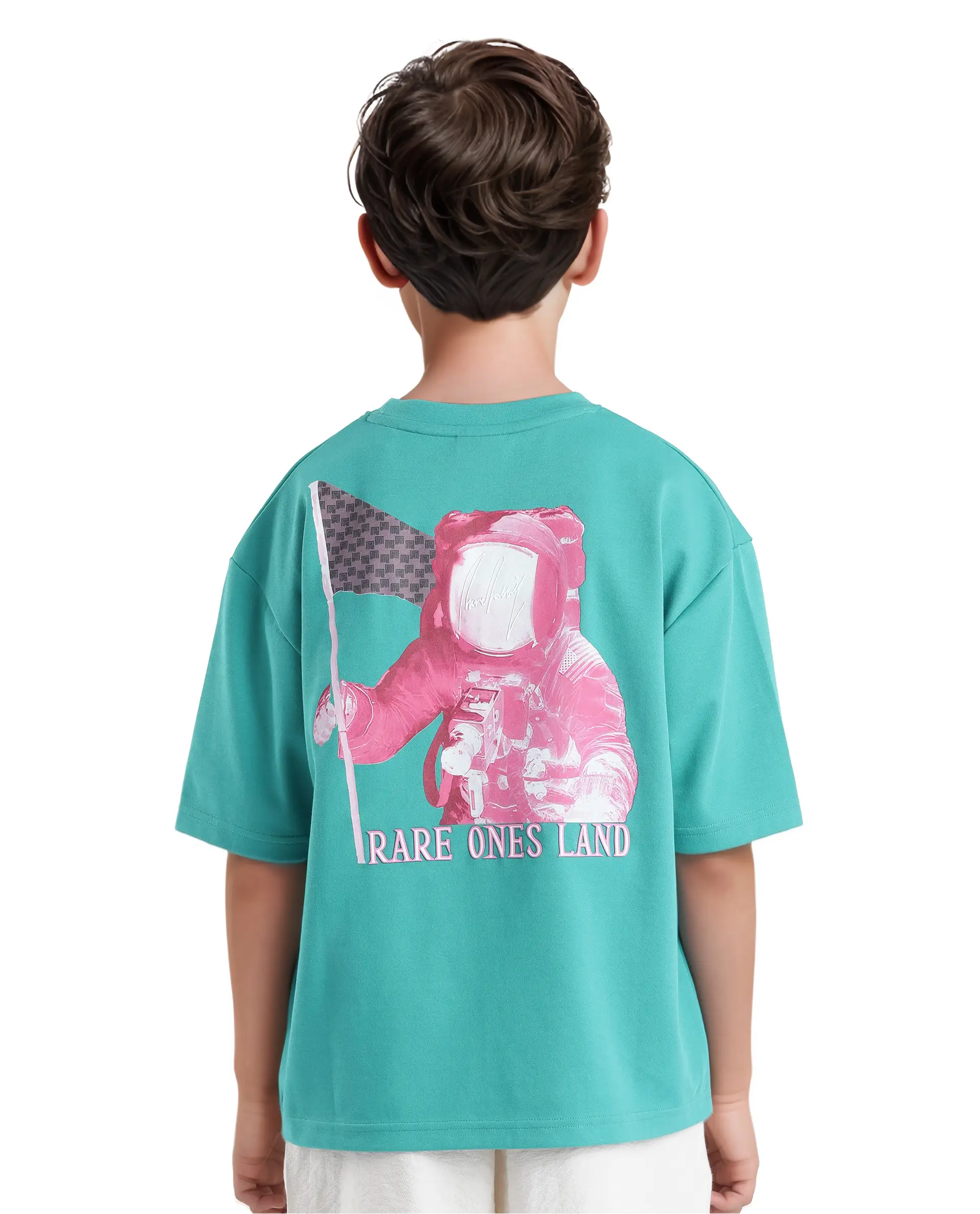 Rare Ones Kids Ryan Flouroscent Green Cotton Poly Short Sleeve Crew Neck Discharge With Hd Print Boxy T-Shirt - Image 4