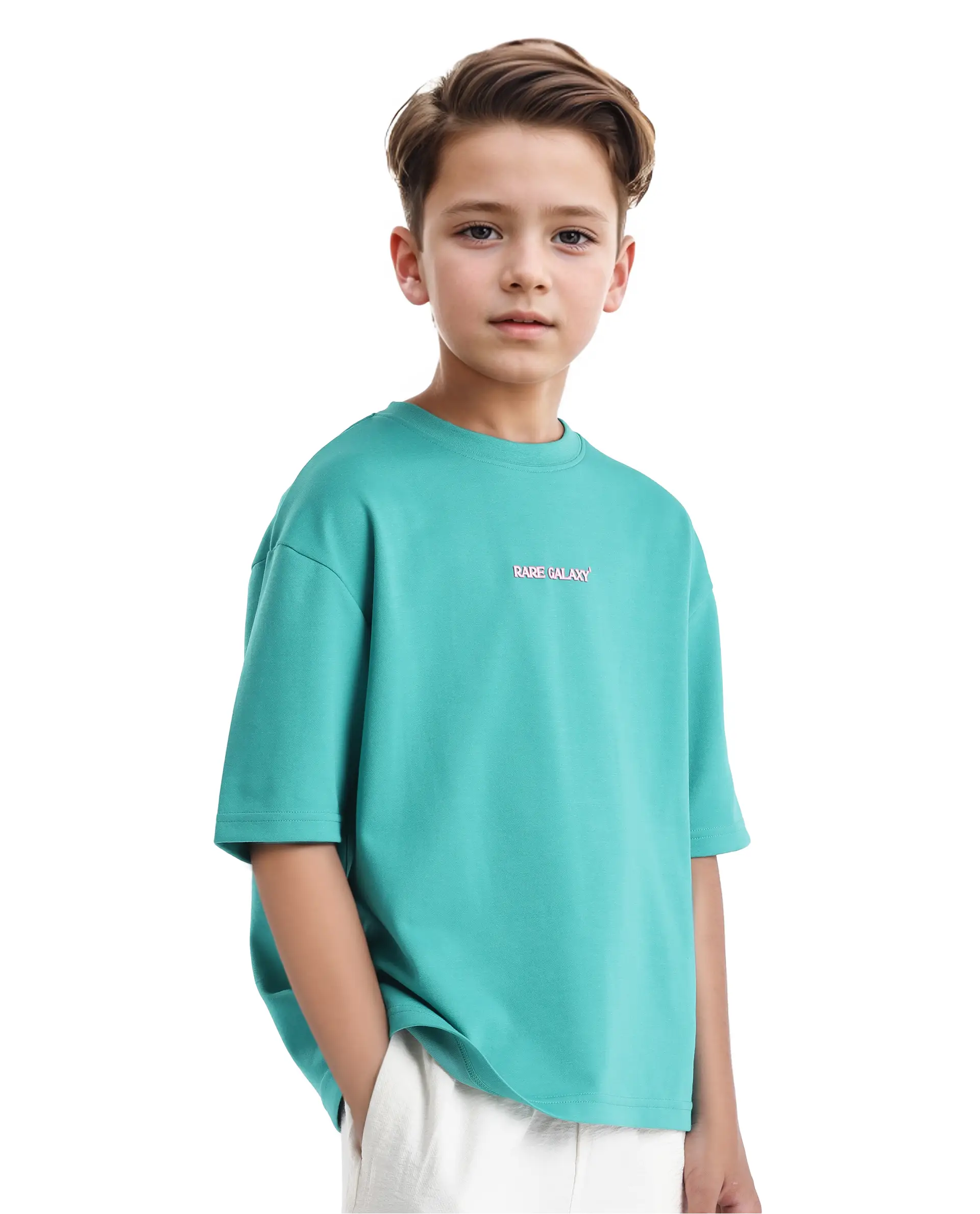 Rare Ones Kids Ryan Flouroscent Green Cotton Poly Short Sleeve Crew Neck Discharge With Hd Print Boxy T-Shirt - Image 7
