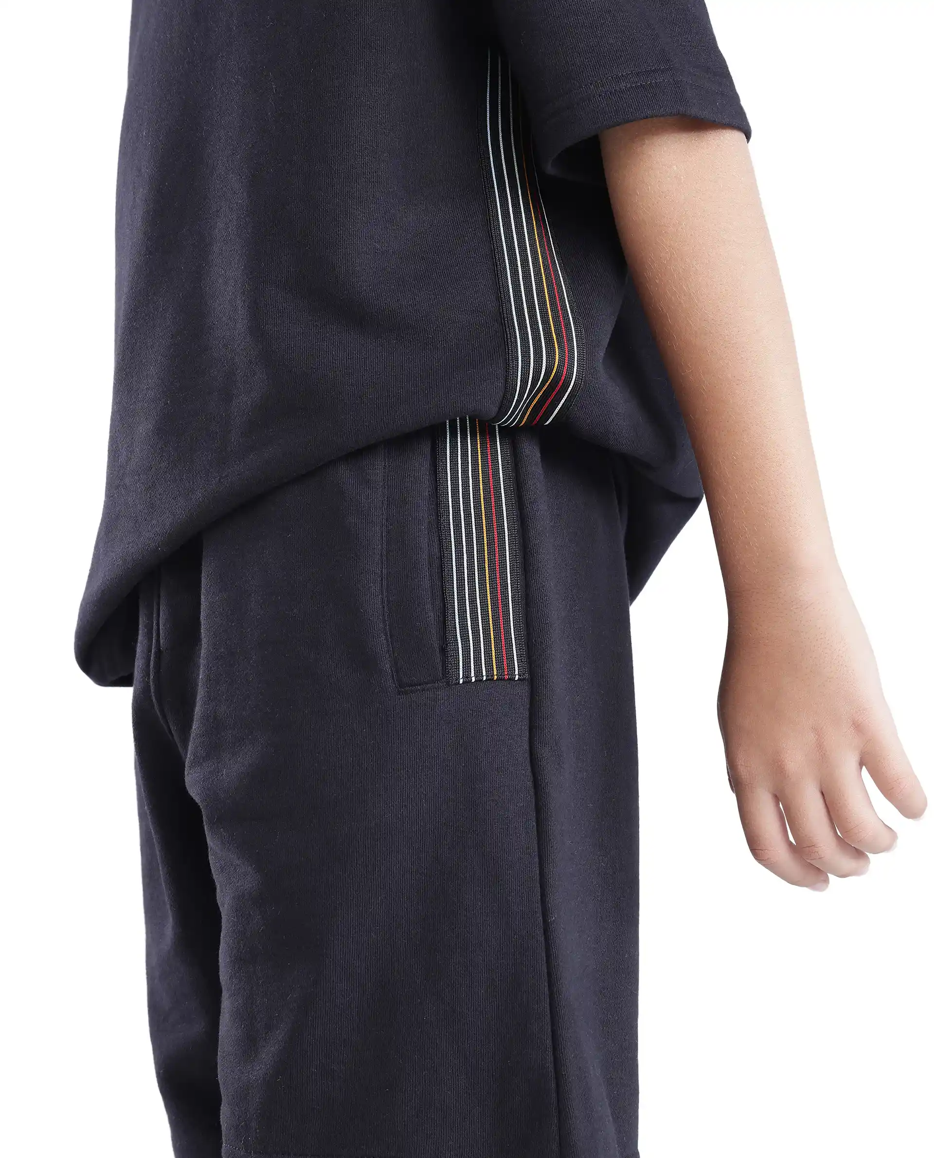 Rare Ones Kids San Black Cotton Applique Boxy Shorts - Image 3