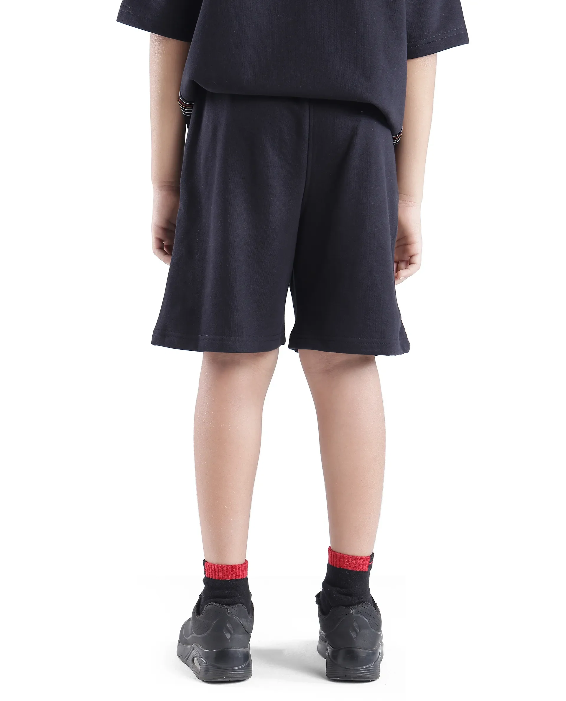 Rare Ones Kids San Black Cotton Applique Boxy Shorts - Image 6