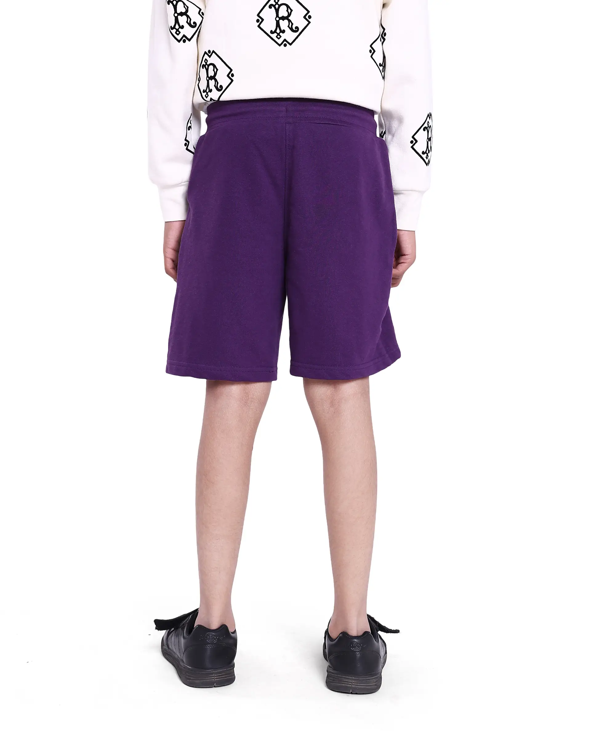 Rare Ones Kids San Purple Cotton Poly Applique Shorts - Image 7