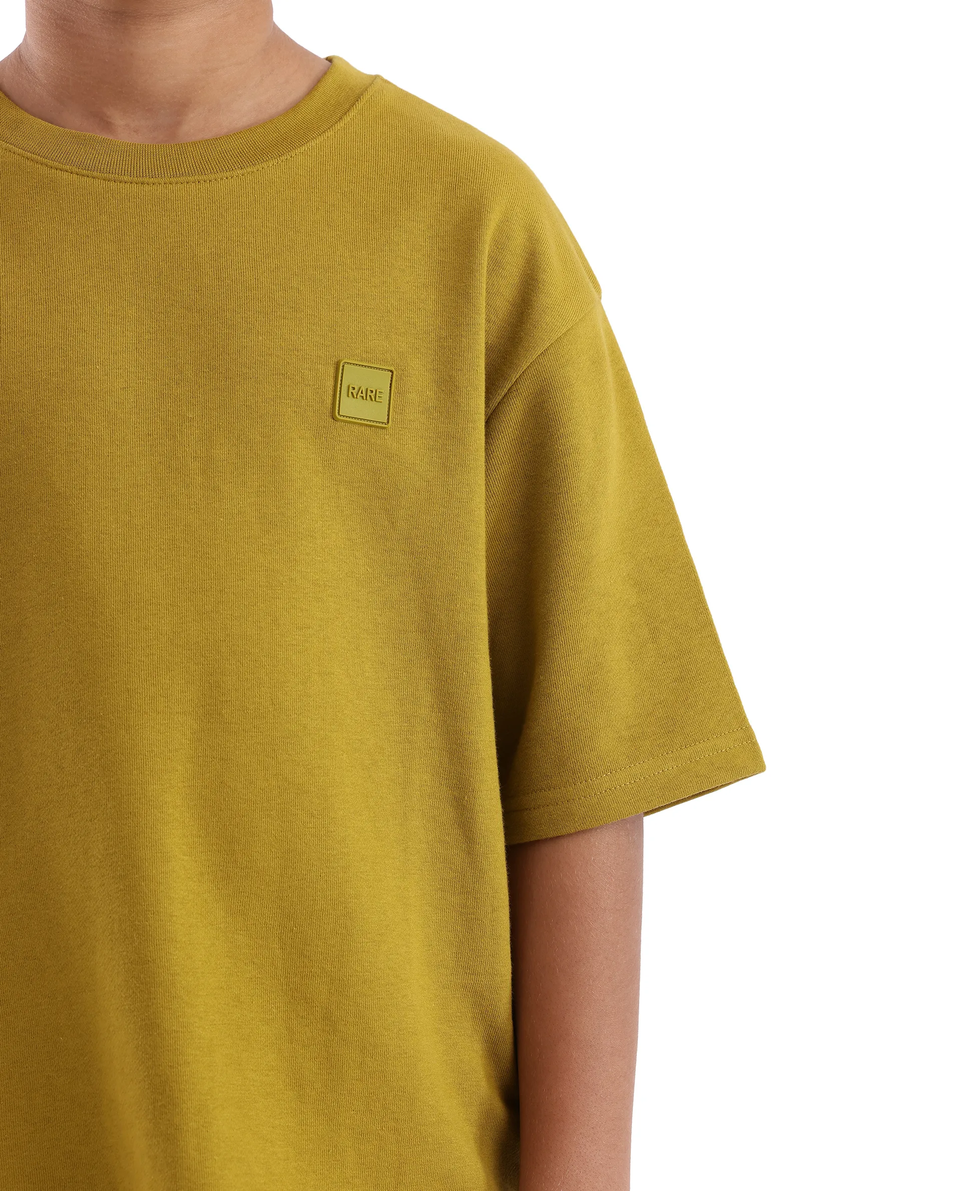 Rare Ones Kids Sans Olive Cotton Poly Short Sleeve Crew Neck Applique Boxy Fit T-Shirt - Image 6
