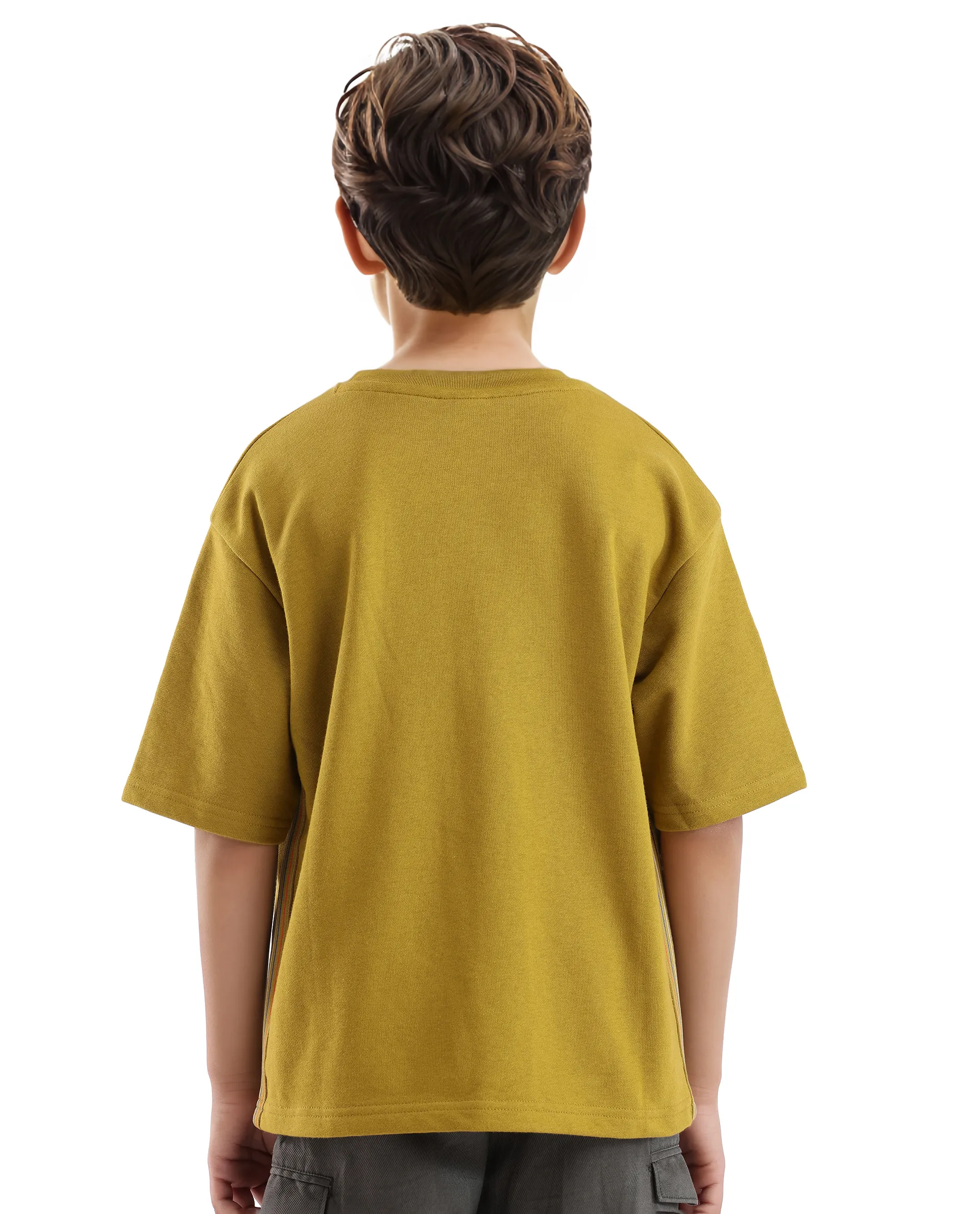 Rare Ones Kids Sans Olive Cotton Poly Short Sleeve Crew Neck Applique Boxy Fit T-Shirt - Image 7