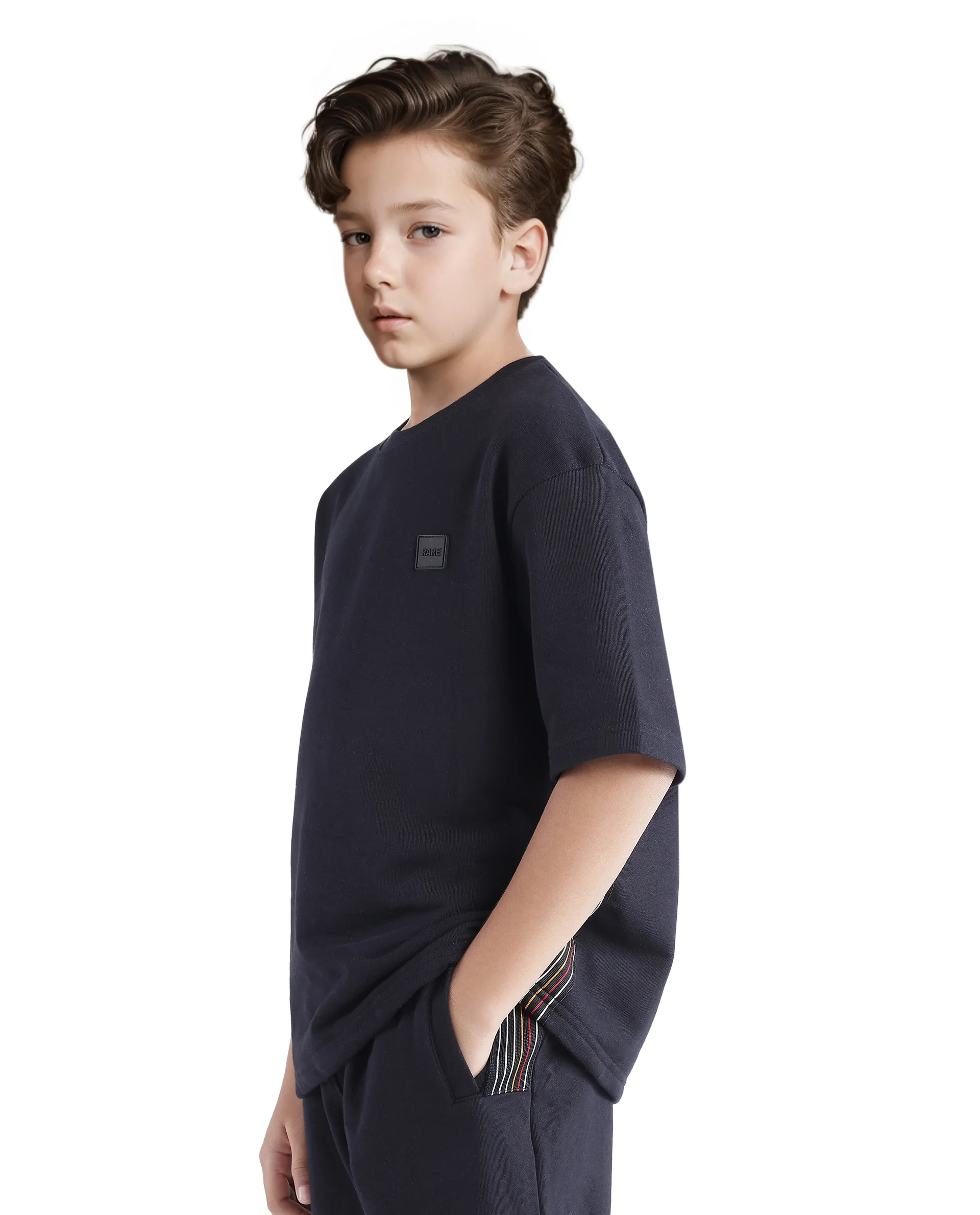 Rare Ones Kids Sans Black Cotton Poly Short Sleeve Crew Neck Applique T-Shirt - Image 5