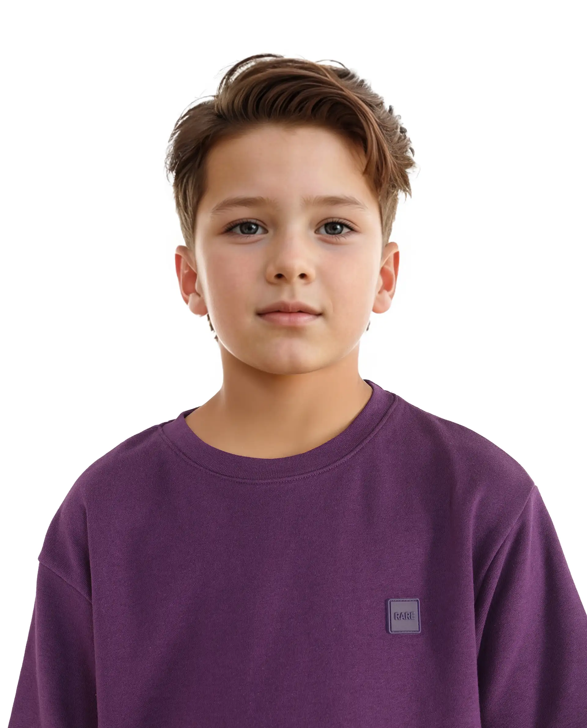 Rare Ones Kids Sans Purple Cotton Poly Short Sleeve Crew Neck Applique T-Shirt - Image 3