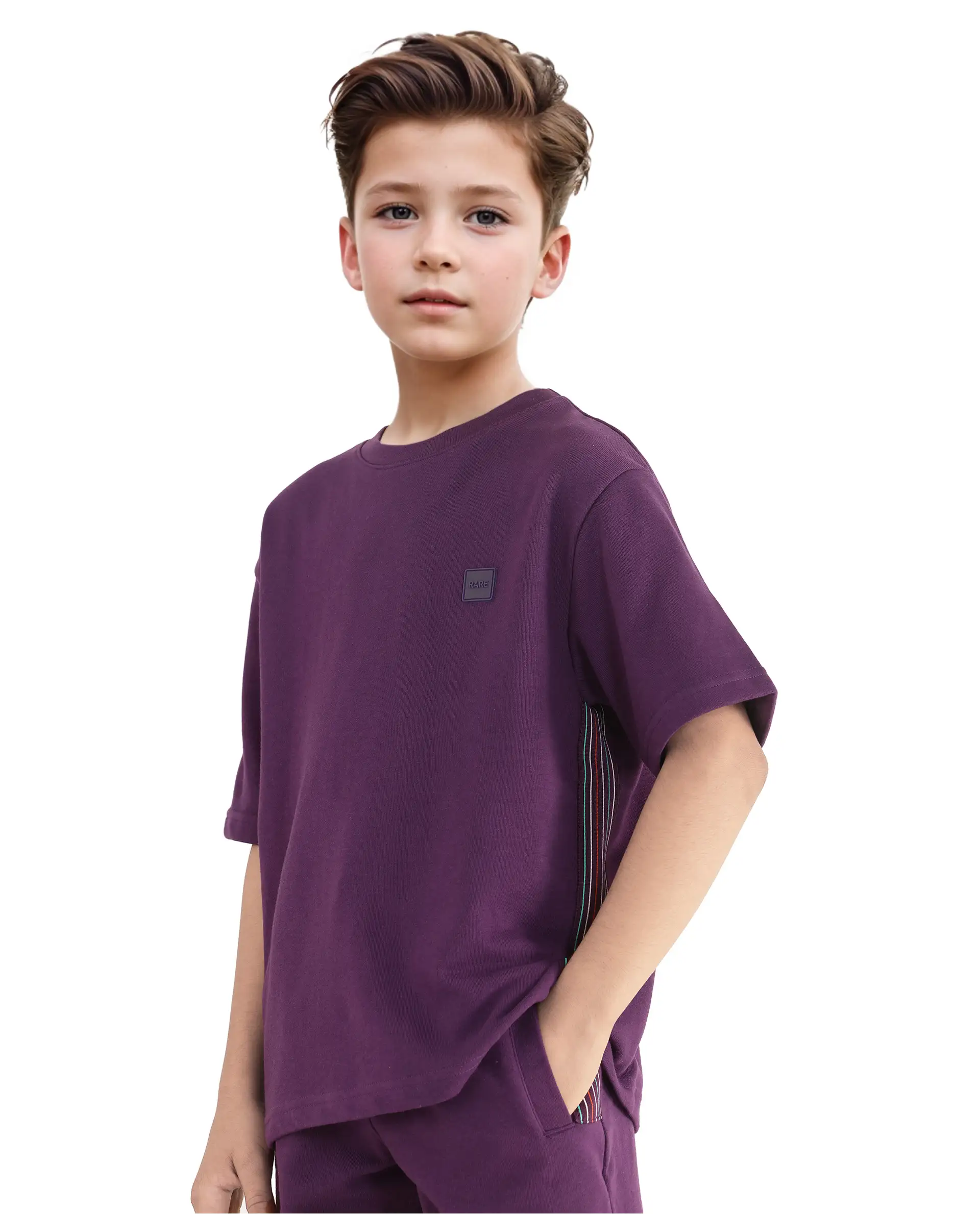 Rare Ones Kids Sans Purple Cotton Poly Short Sleeve Crew Neck Applique T-Shirt - Image 6