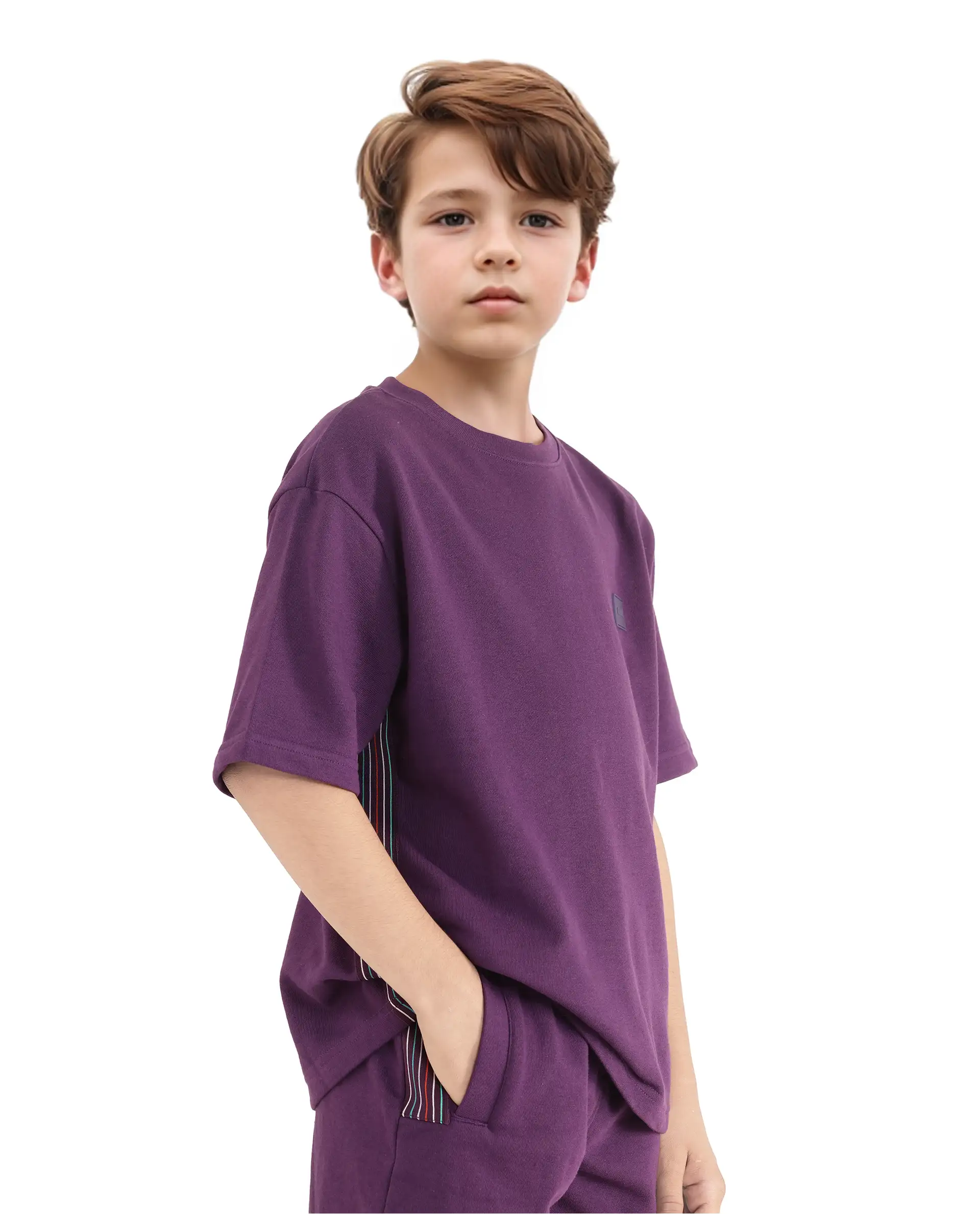 Rare Ones Kids Sans Purple Cotton Poly Short Sleeve Crew Neck Applique T-Shirt - Image 7