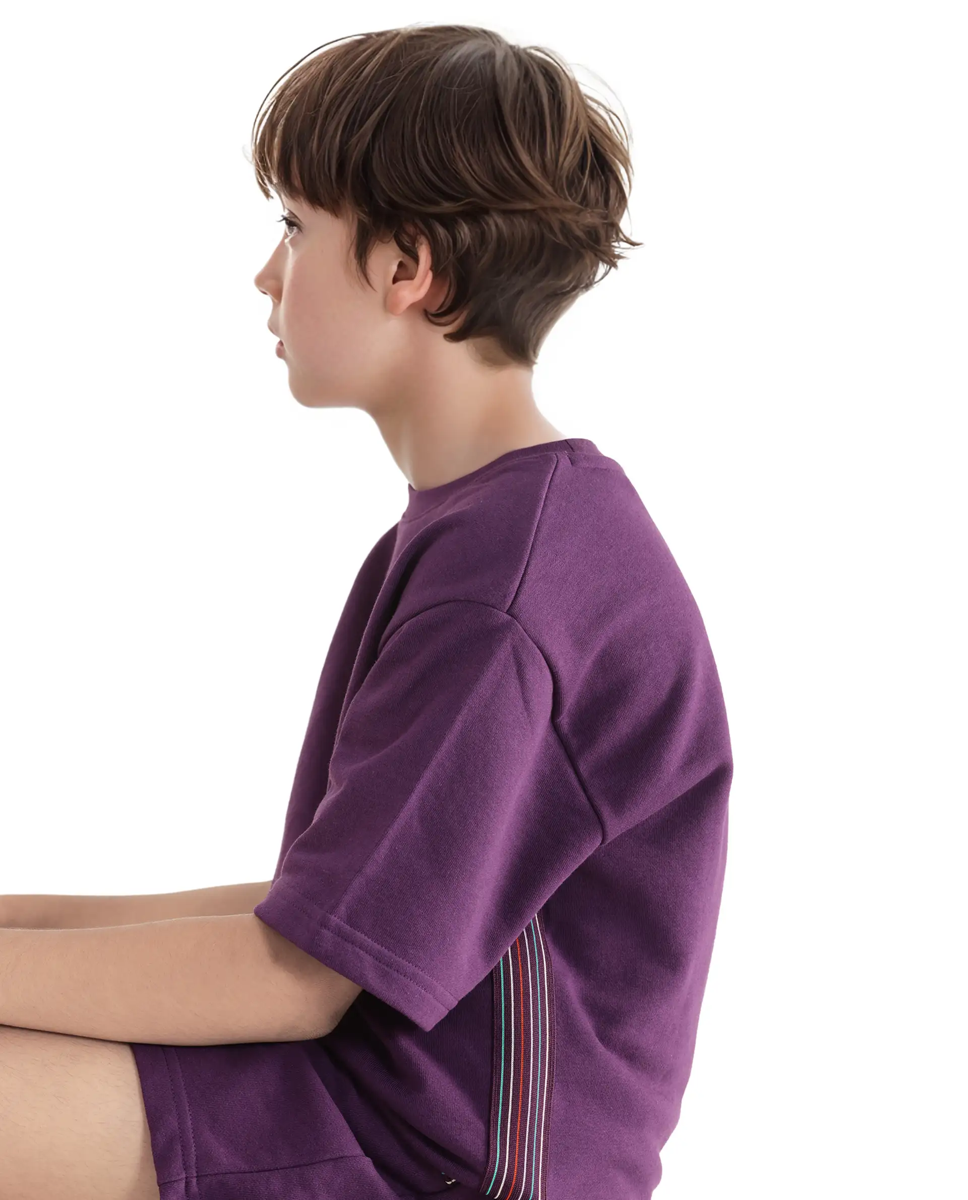 Rare Ones Kids Sans Purple Cotton Poly Short Sleeve Crew Neck Applique T-Shirt - Image 8
