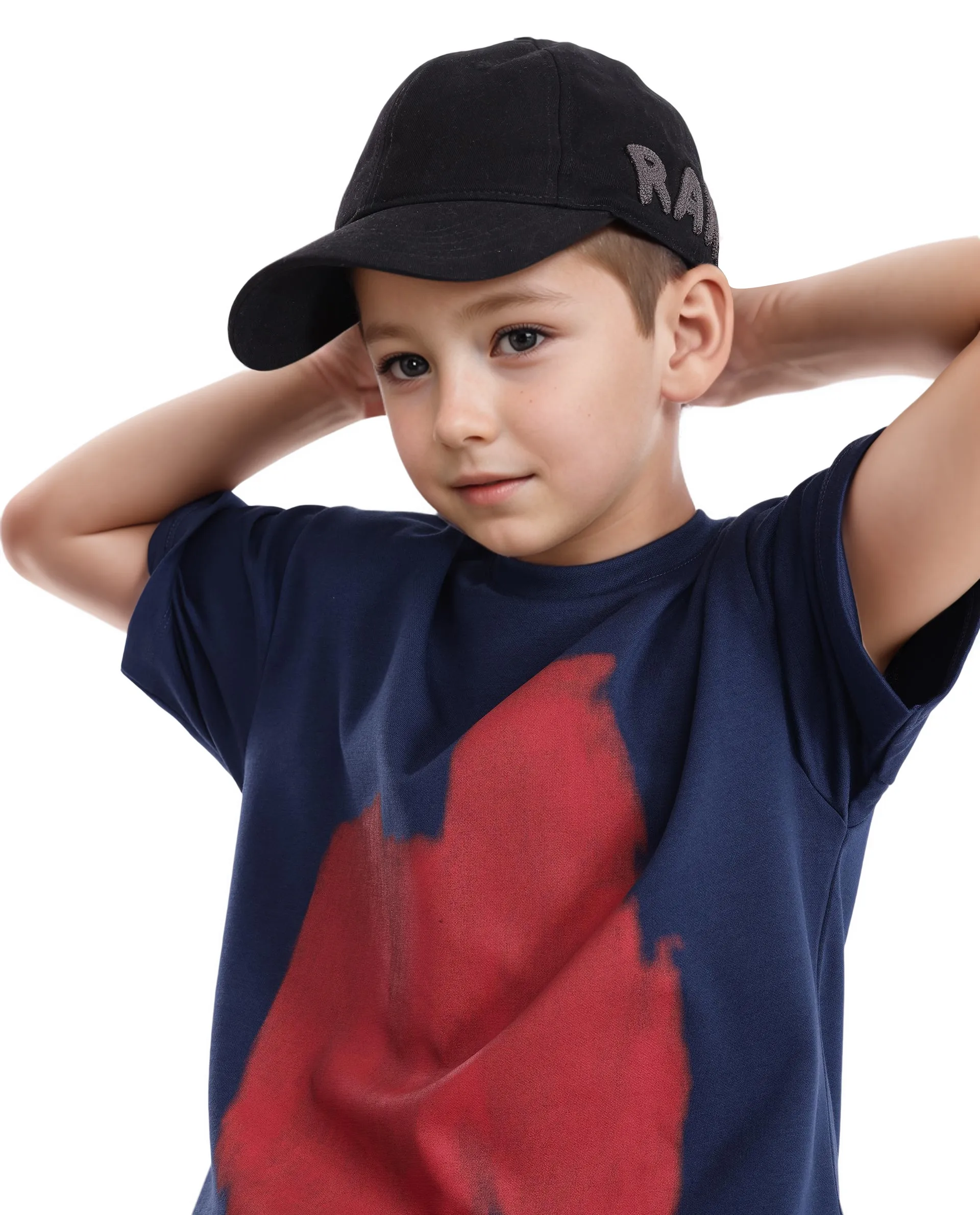Rare Ones Kids Scrib Navy Cotton Poly Short Sleeve Pigment Print Boxy T-Shirt - Image 2