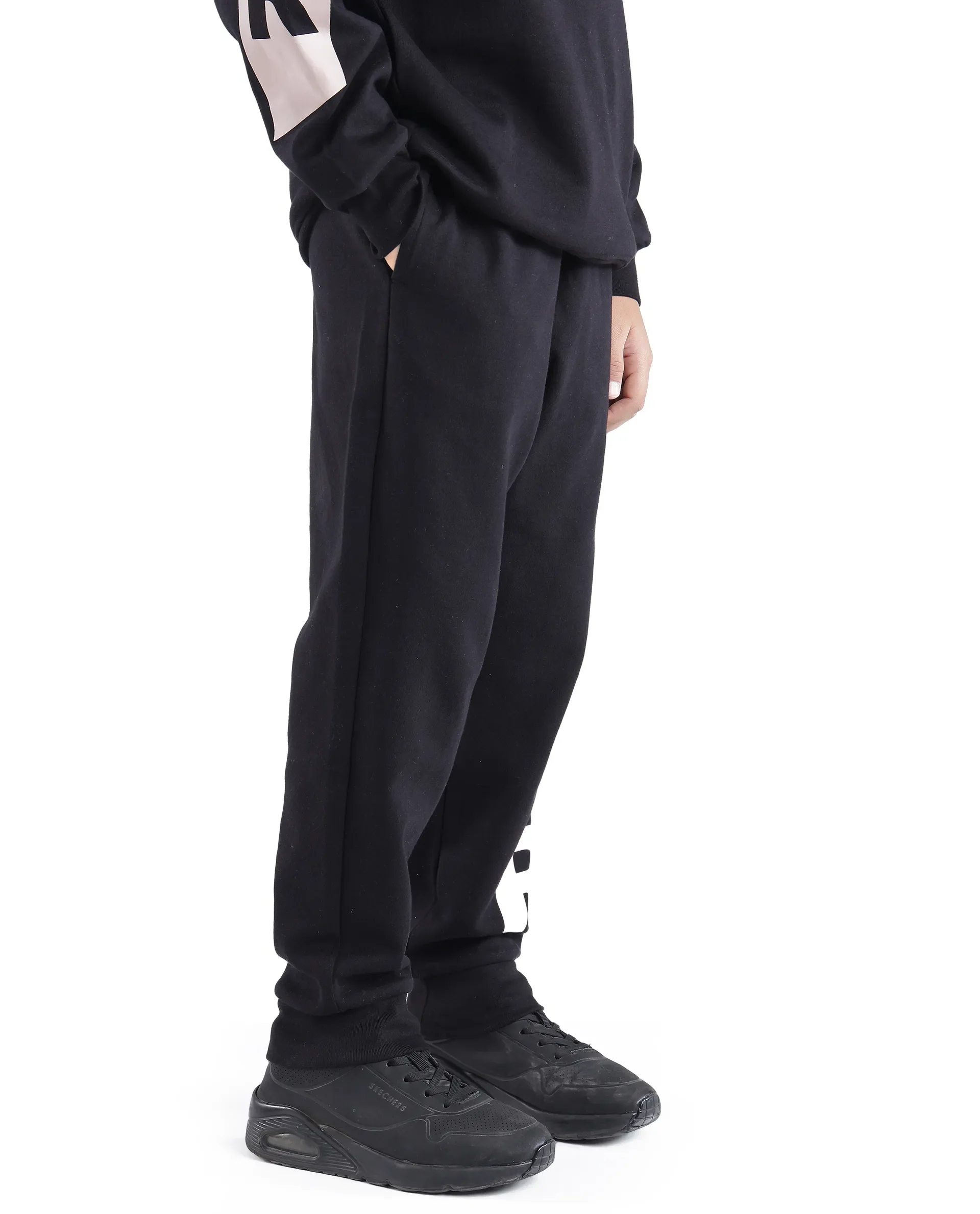 Rare Ones Kids Sero Black Cotton Poly Drawstring Printed Trackpant - Image 3