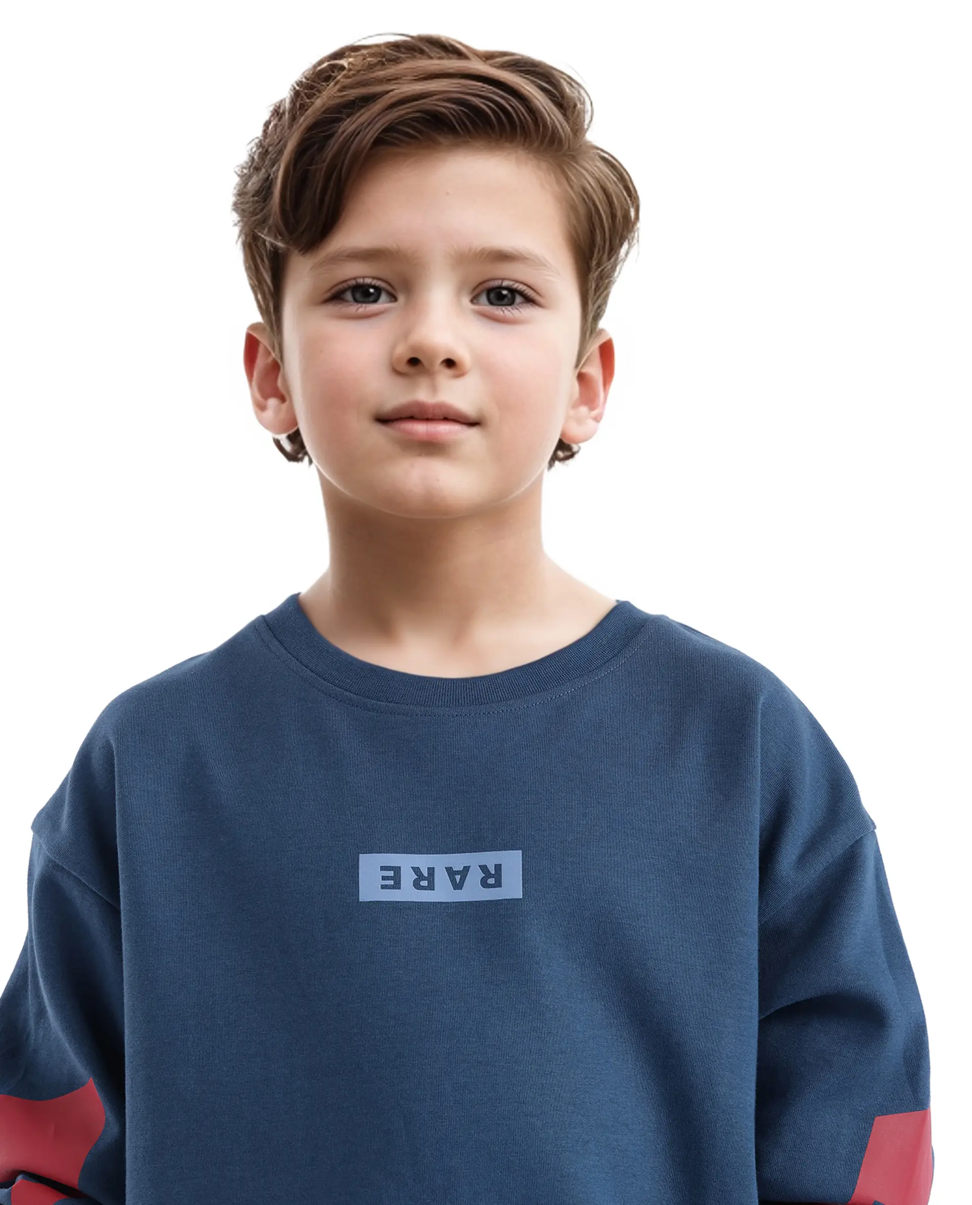 Rare Ones Kids Seron Dark Teal Cotton Poly Full Sleeve Digital Print Sweatshirt - Image 3