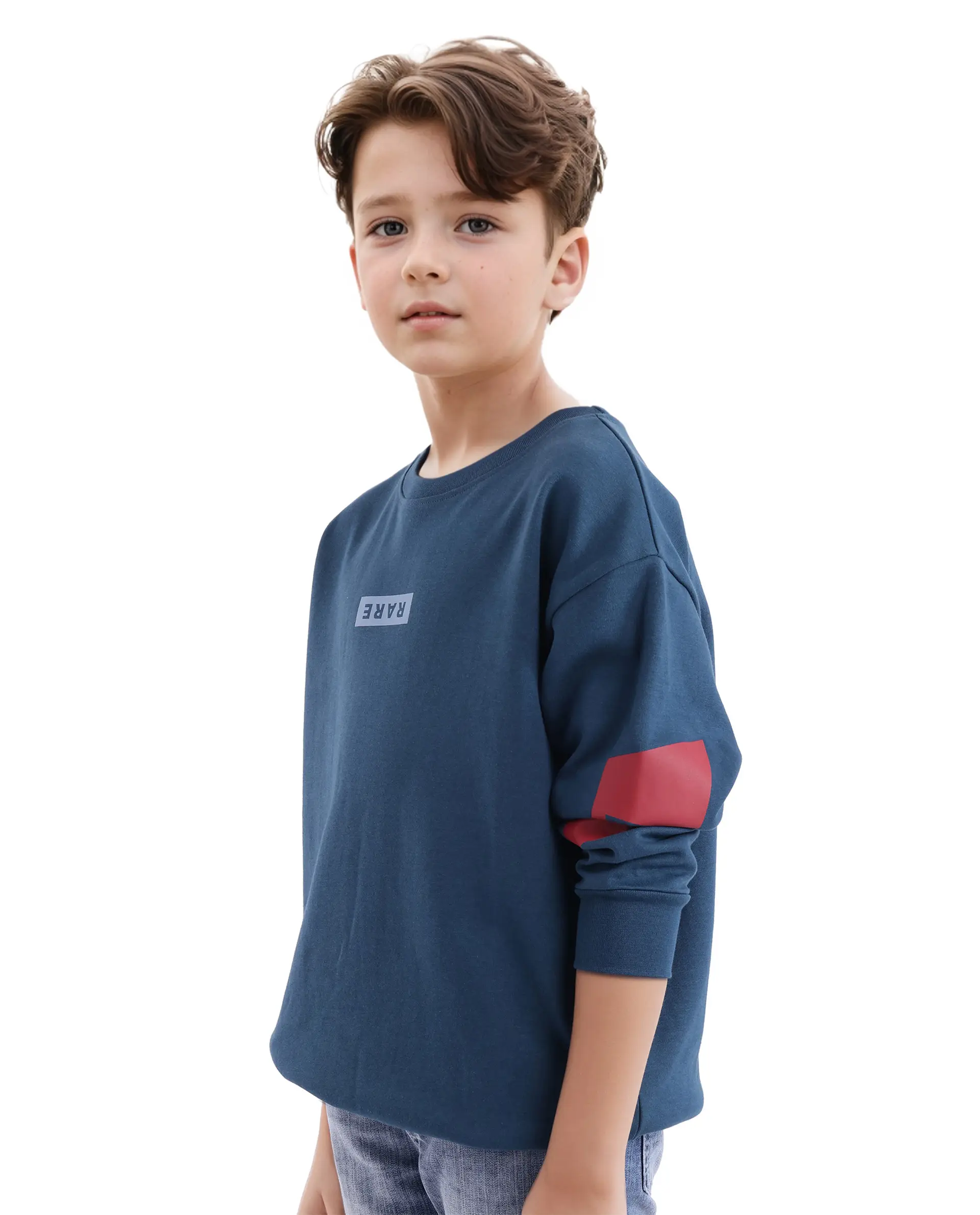 Rare Ones Kids Seron Dark Teal Cotton Poly Full Sleeve Digital Print Sweatshirt - Image 6