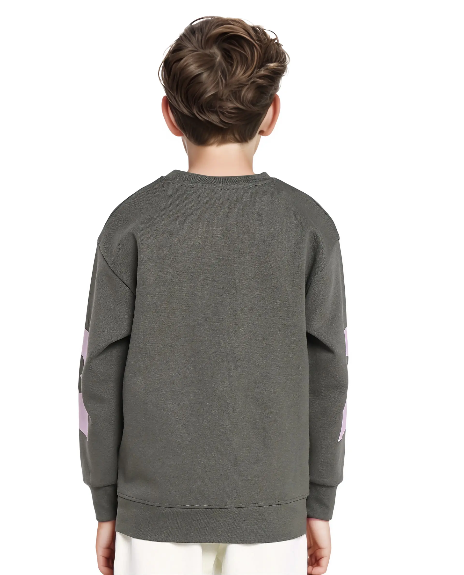 Rare Ones Kids Seron Dusky Green Cotton Poly Full Sleeve Digital Print Sweatshirt - Image 8