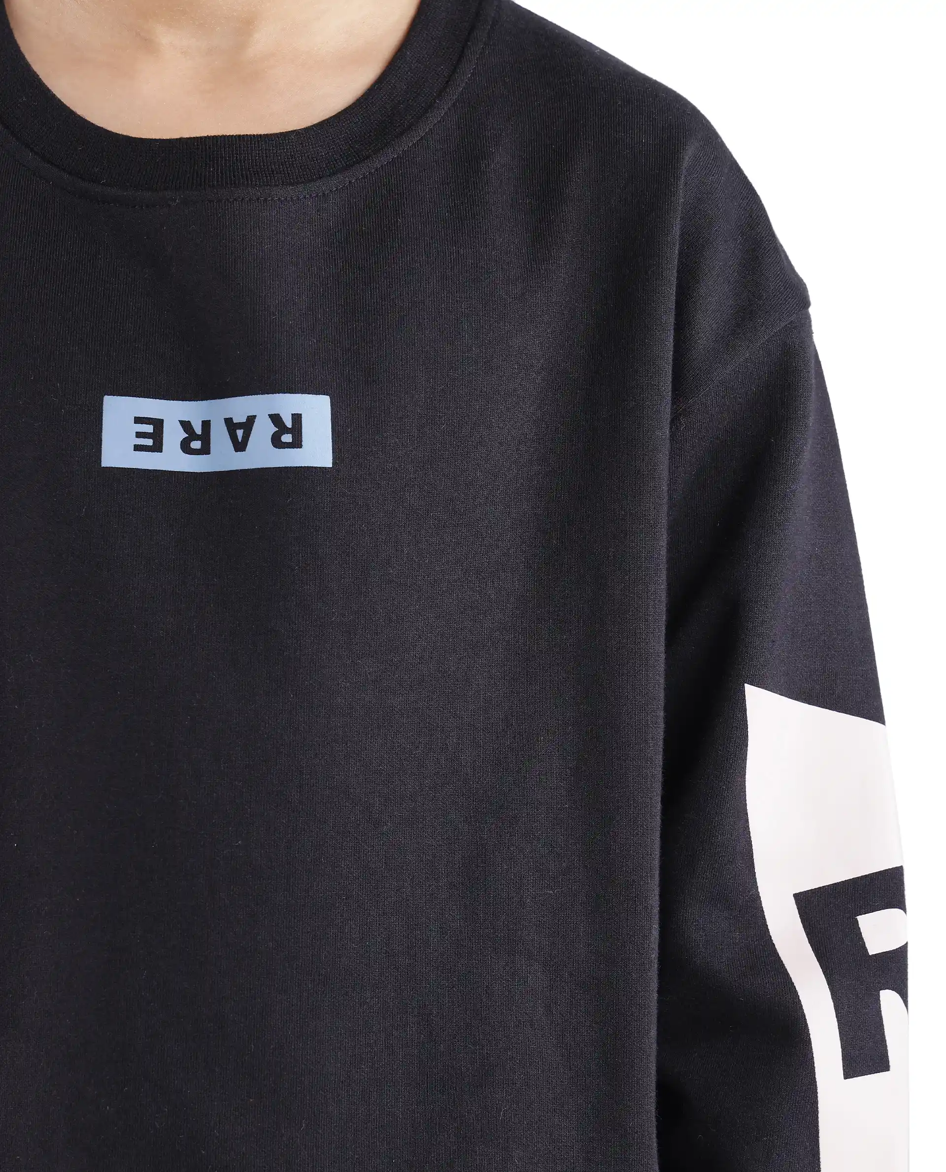 Rare Ones Kids Seron Black Cotton Full Sleeve Crew Neck Digital Print Sweatshirt - Image 3